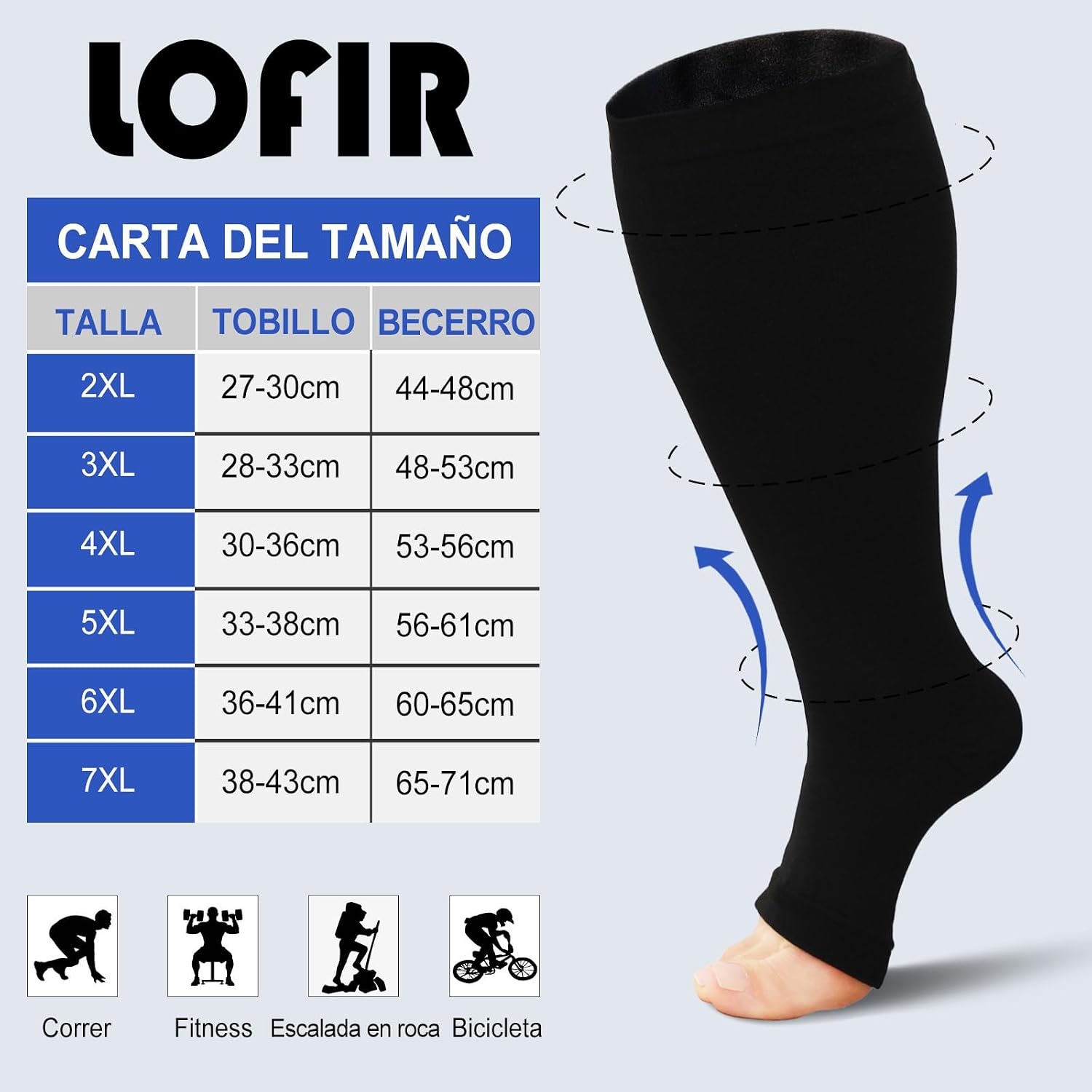 Detalle de LOFIR Calcetines de Compresión 20-30 mmHg