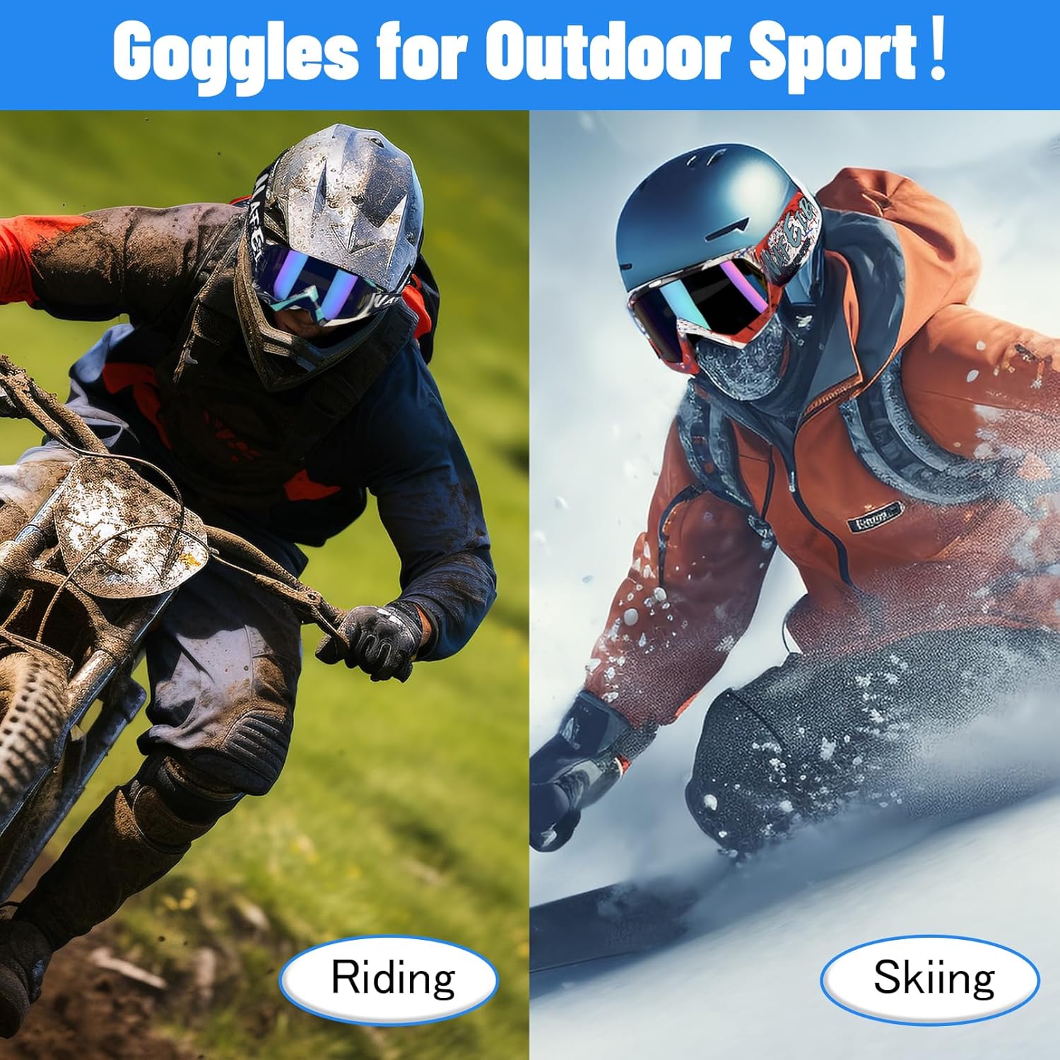 Thumbnail 5 de 4-FQ Motocross Brille – Hochwertige Off-Road Schutzbrille in Graffiti Rot
