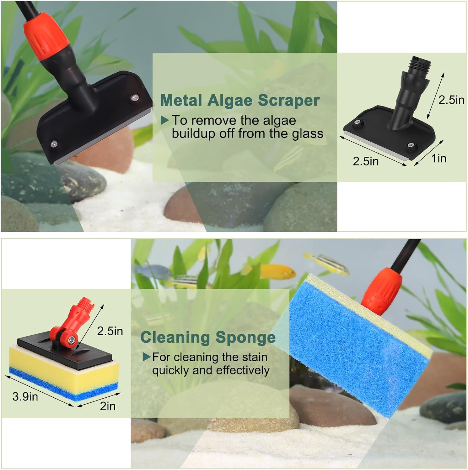 Detalle 2 de Hygger 6-in-1 Multipurpose Fish Tank Cleaning Kit