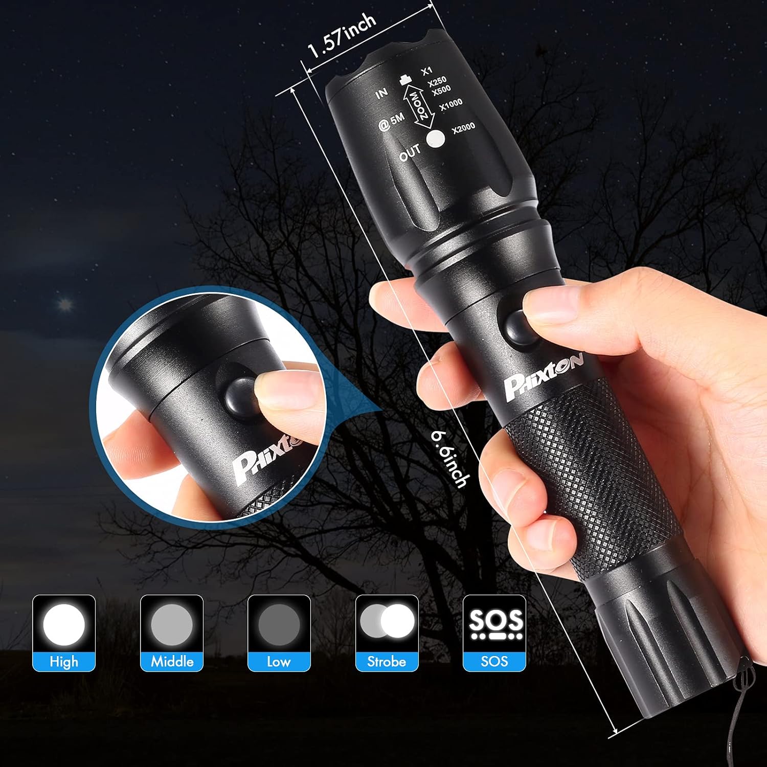 Thumbnail 4 de PHIXTON Rechargeable LED Flashlight 1,000 lm 🔦