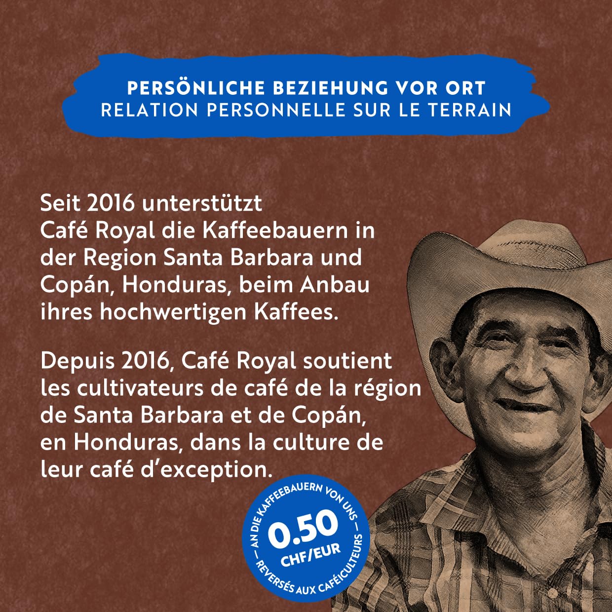 Detalle de Café Royal Crema Intenso Honduras – 100% Arabica Ganze Bohnen, Fairtrade, 500 g