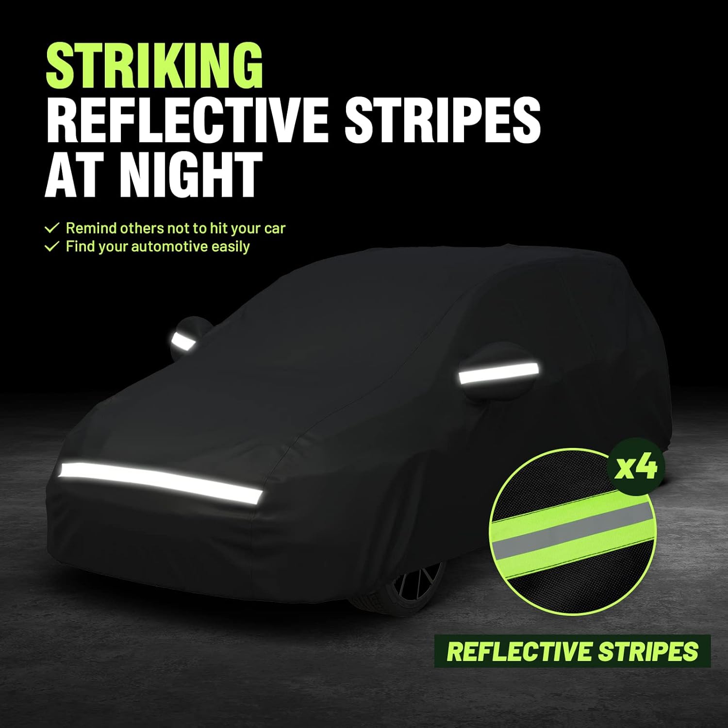 Thumbnail 3 de Favoto Bâche Voiture Housse de Protection Extérieur en PEVA avec Ouverture Latérale – 435x180x160 cm, Noir