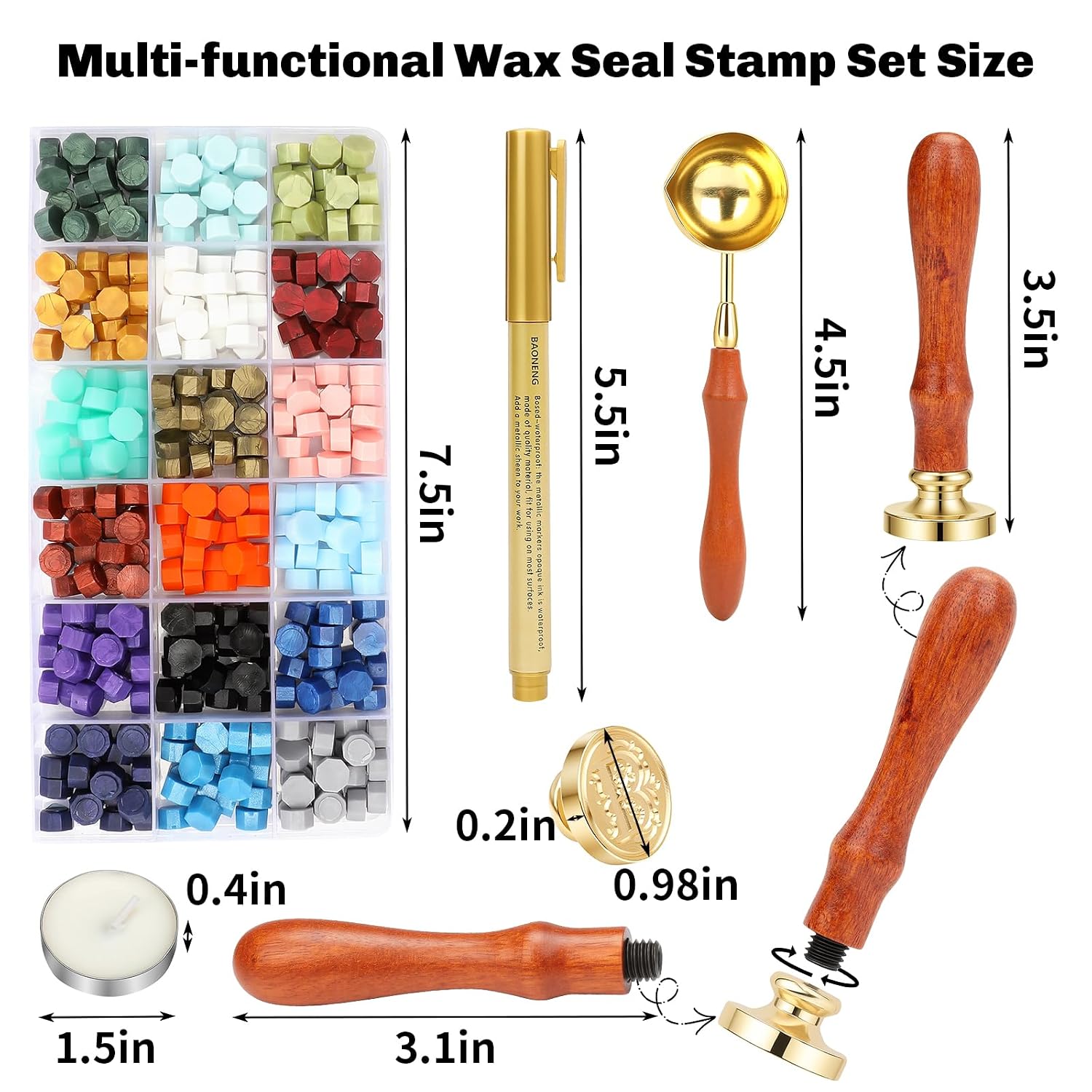 Thumbnail 2 de TEKGERLU Wax Seal Stamp Kit, Copper