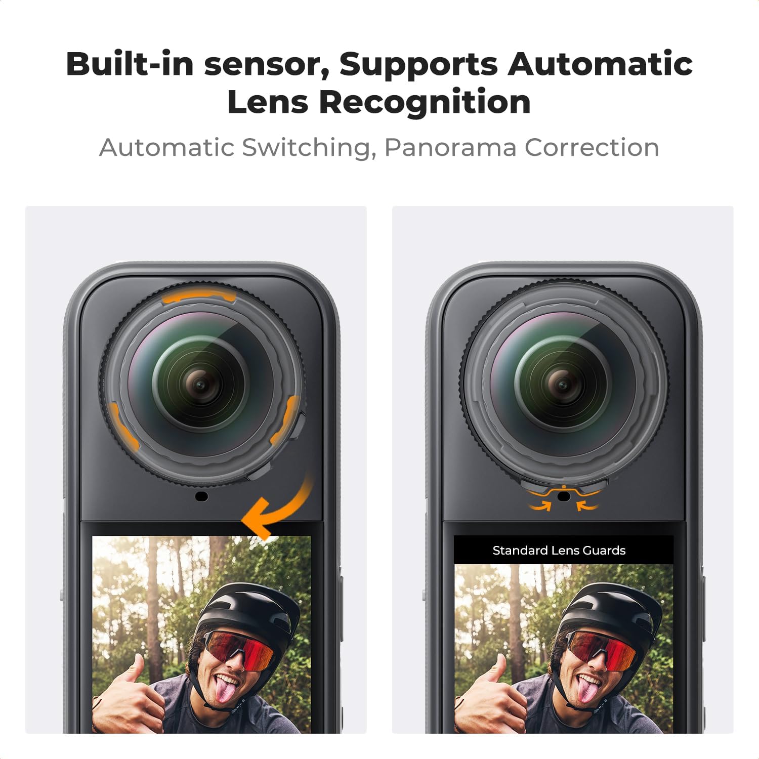 Thumbnail 3 de K&F Concept Standard Lens Guards for Insta360 X5 – 4 Lens Guards + Screen Protector Kit