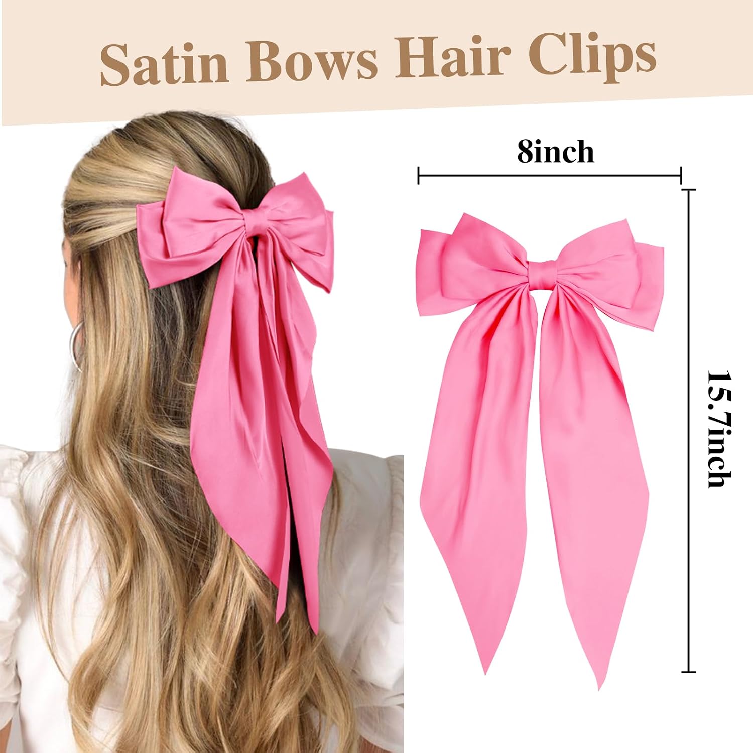 Detalle 2 de Hair Bow Clips, Satin