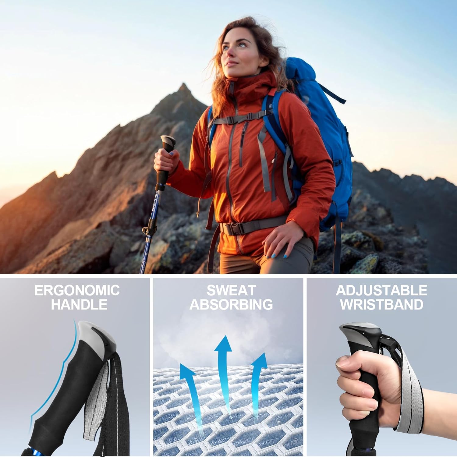 Thumbnail 3 de COVACURE Walking Poles 2-pack lightweight hiking poles