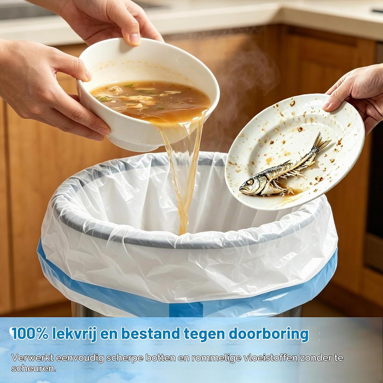 Thumbnail 6 de Xcdhemde vuilniszakken 50 liter, wit, 70 x 75 cm met trekkoord