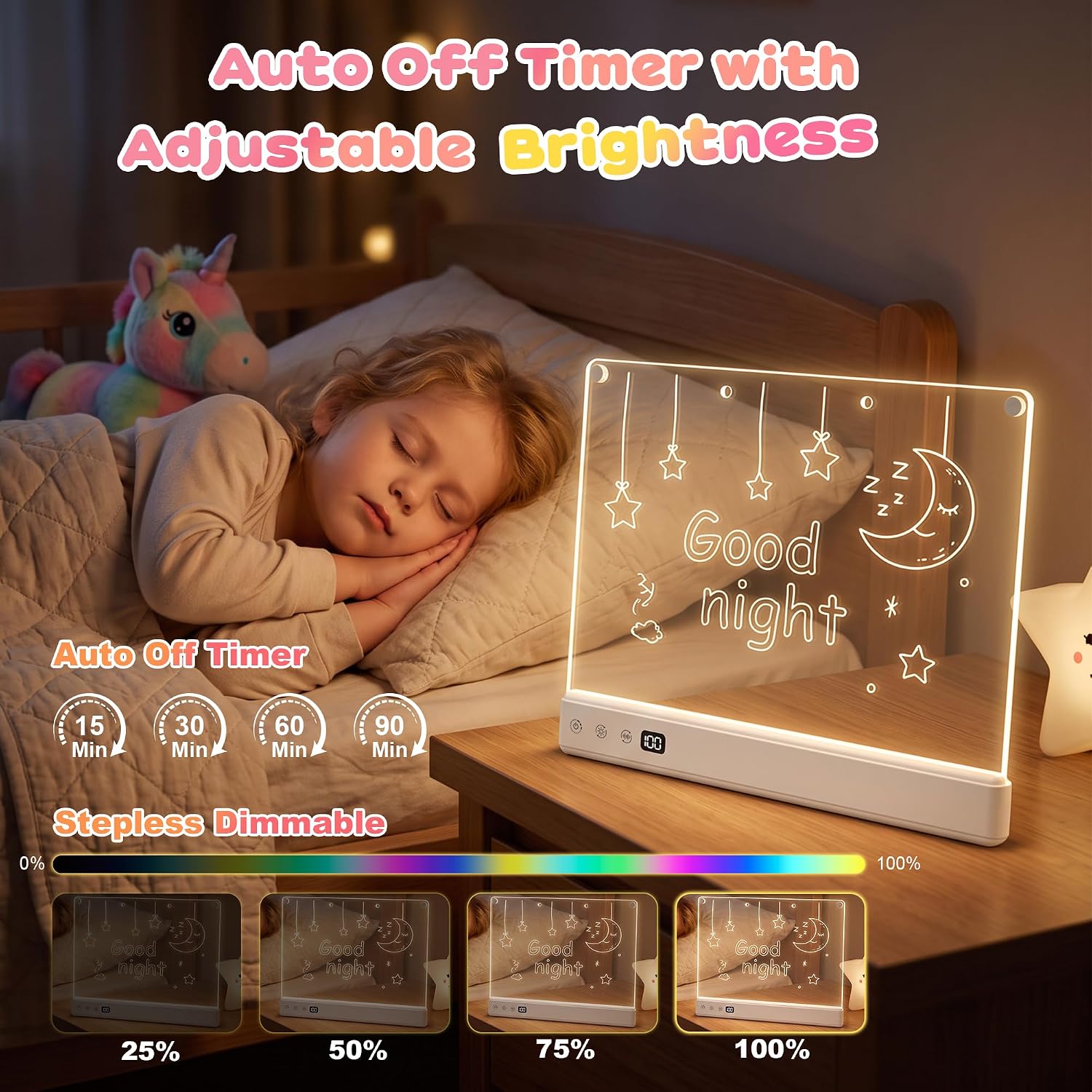 Thumbnail 4 de comzler 16-Inch LED Drawing Board, Rechargeable with 16 Light Modes