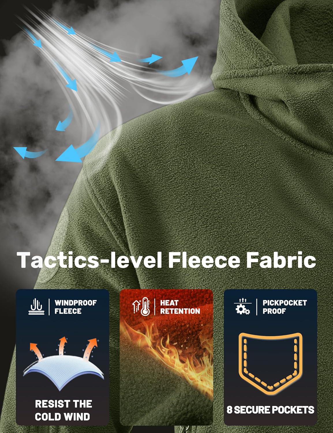 Detalle 2 de TACVASEN Windproof Fleece Jacket