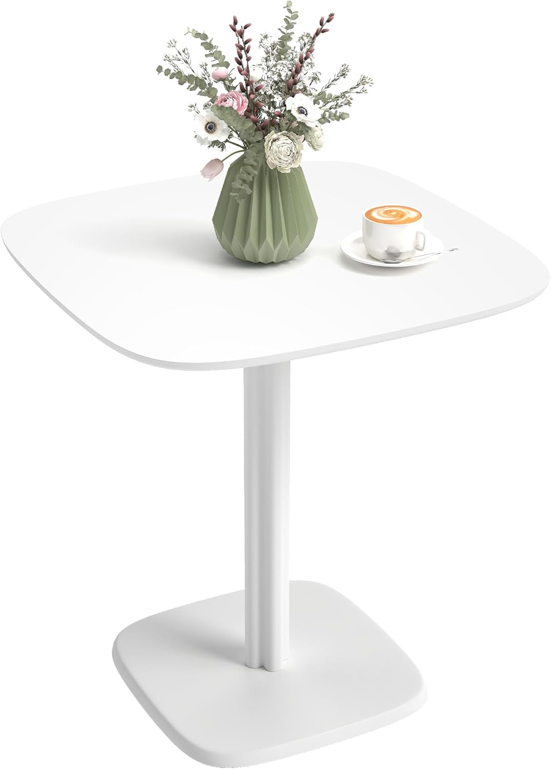 HOMCOM Table à Manger 4 Personnes 70x70 cm Blanc