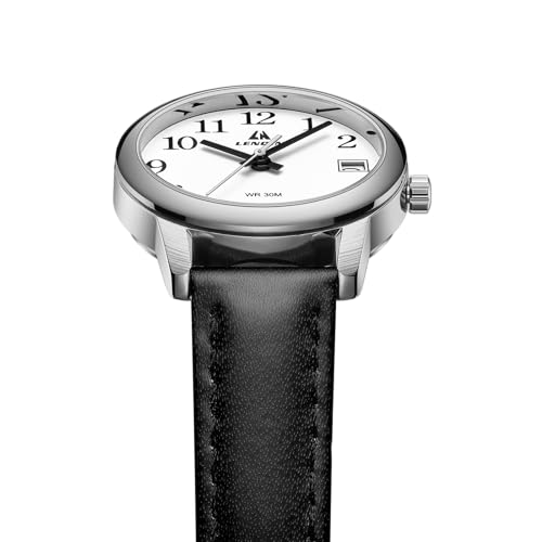Detalle de LN LENQIN Reloj de Cuarzo Analógico para Mujer — Pulsera de Cuero, esfera 30 mm