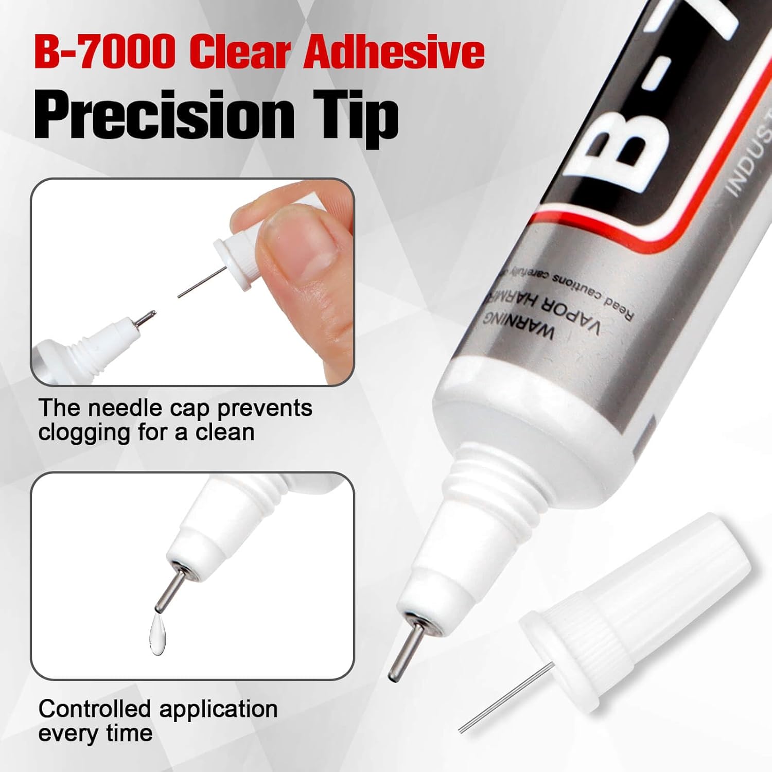 Thumbnail 2 de Clear B7000 Glue (10 x 15ml) with Precision Tip for Rhinestones, Nail Art & Crafts