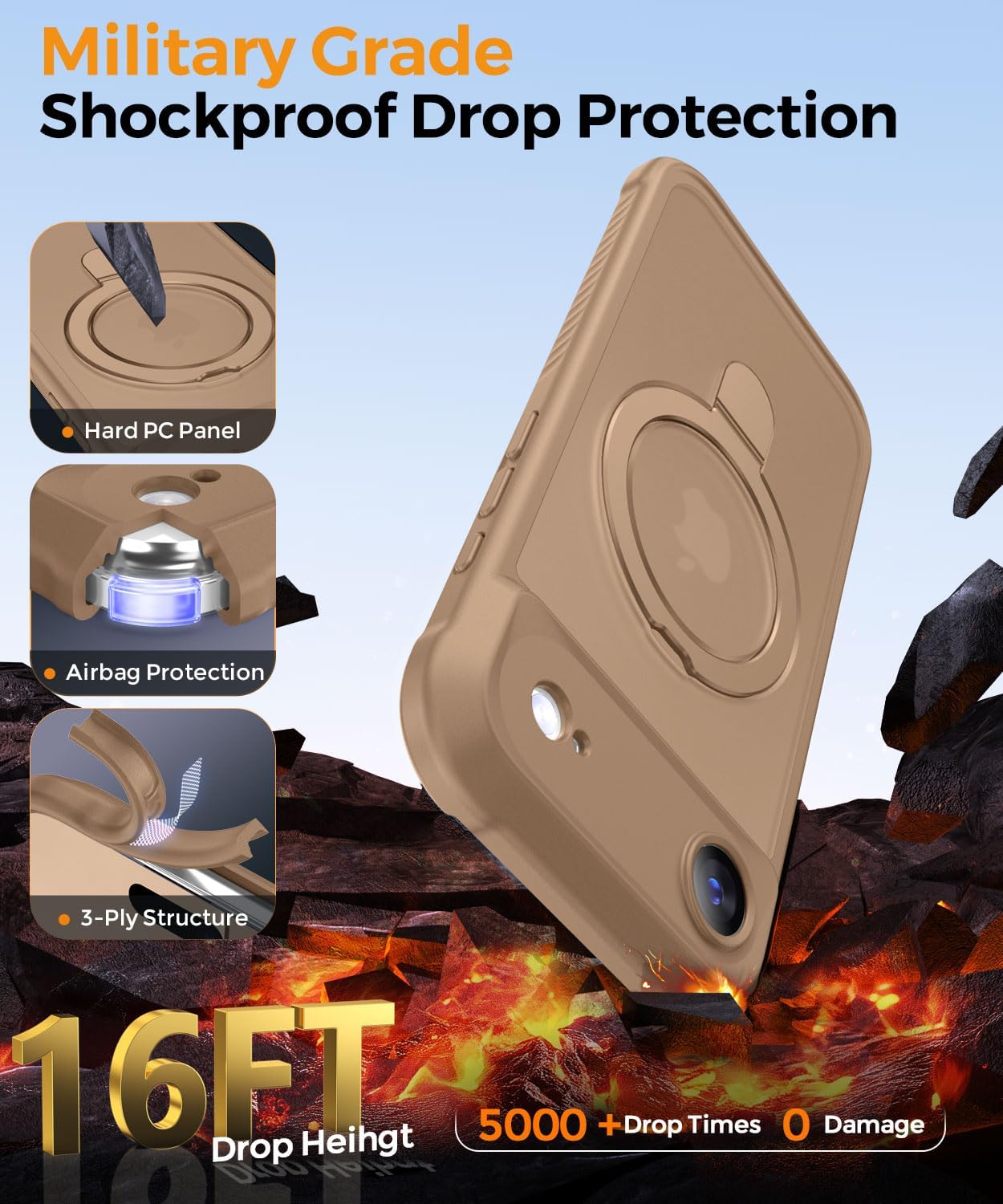 Detalle de MOCCA Design Case for iPhone 17 Pro Max with MagSafe and Invisible Magnetic Ring Stand
