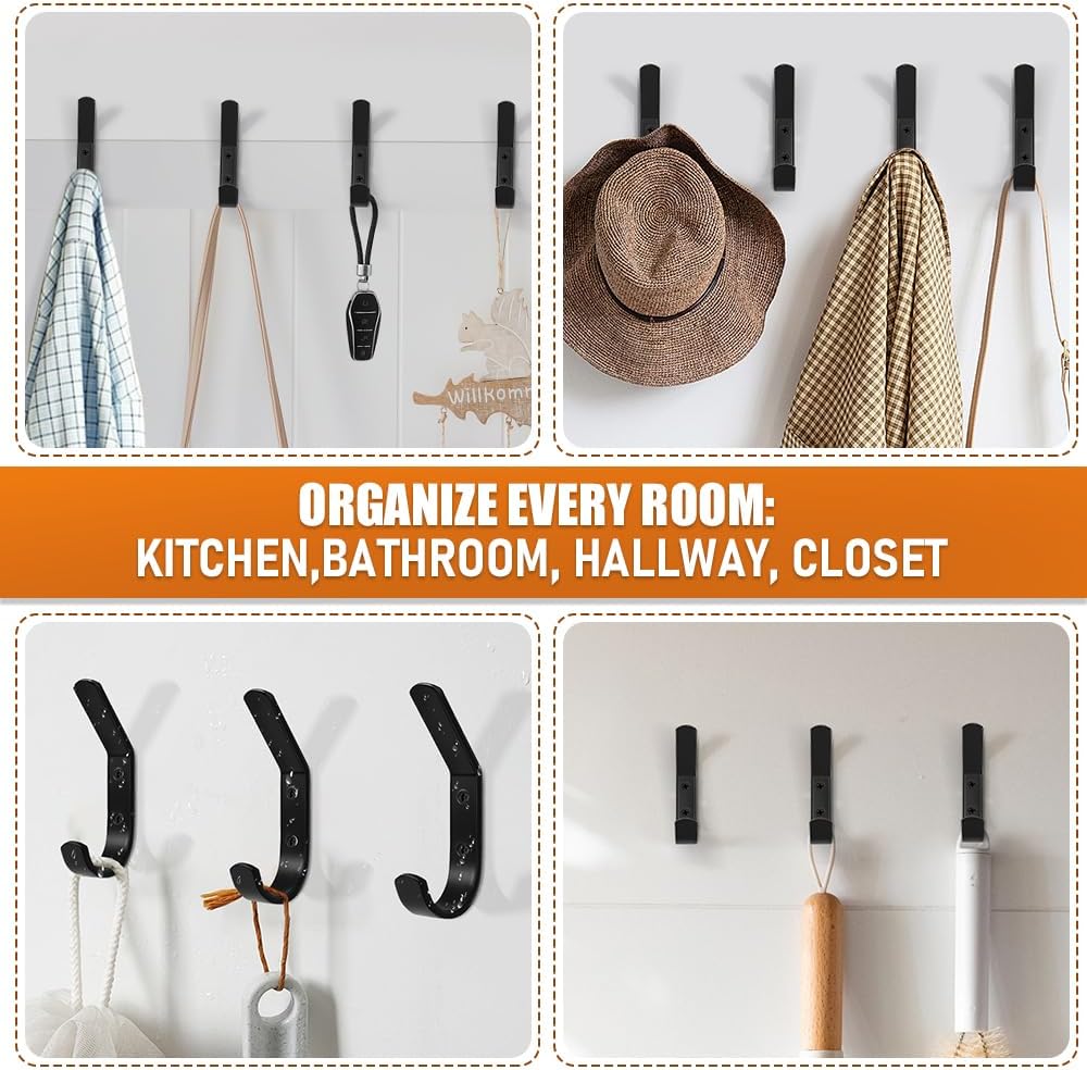 Thumbnail 6 de MIVITOOM 8-Piece Heavy Duty Metal Wall Mounted Coat Hooks