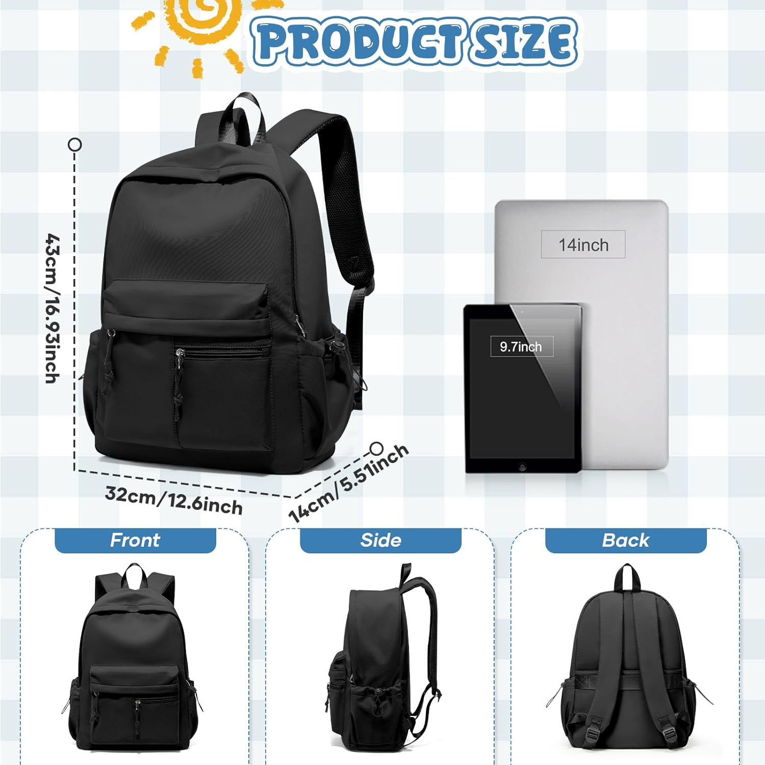 Detalle 2 de WEPLAN School Backpack 19L 14in laptop