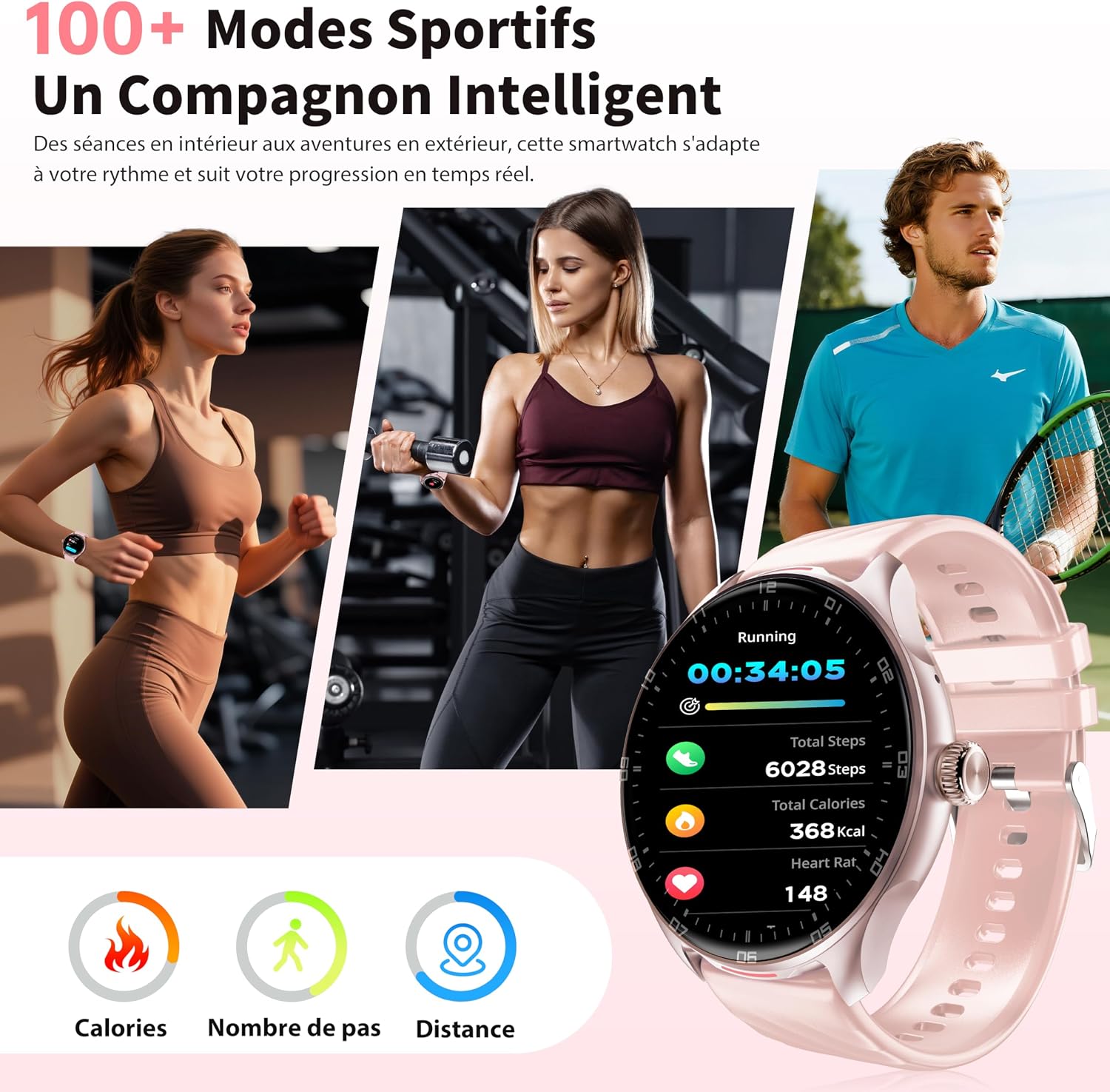 Thumbnail 4 de OUKITEL Montre connectée Femme 1,39"