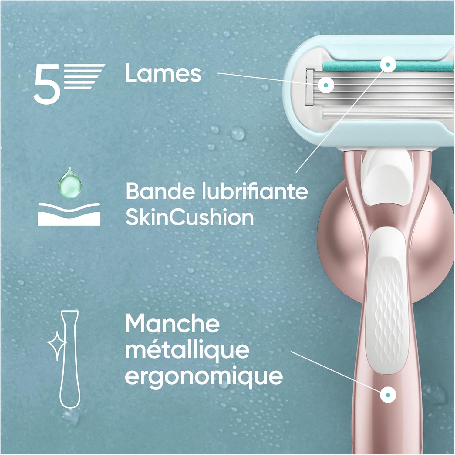 Thumbnail 6 de Rasoir femme Gillette Venus Pro Smooth Sensitive — manche réutilisable et cartouche à 5 lames