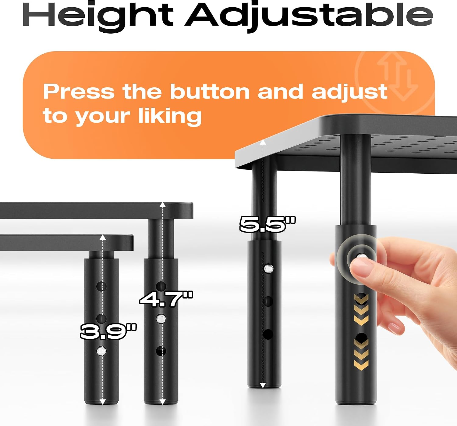 Detalle 2 de Canyora H-ZJ-002 Monitor Stand Riser, 3 Heights, 2-Pack, 14.6" x 9.3