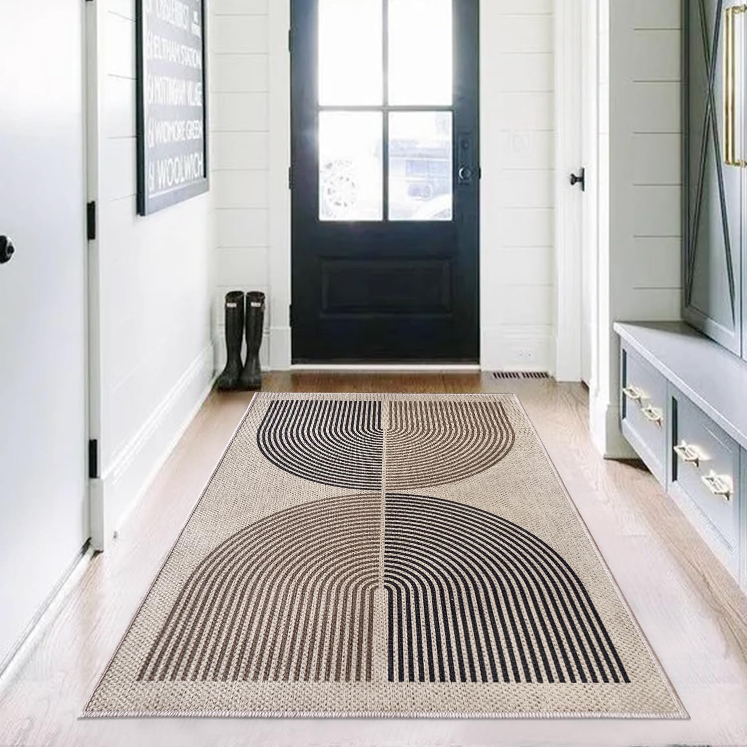 Thumbnail 6 de caknowow Boho Faux Jute Door Mat, 32 x 48 Inches, Washable and Non-Slip