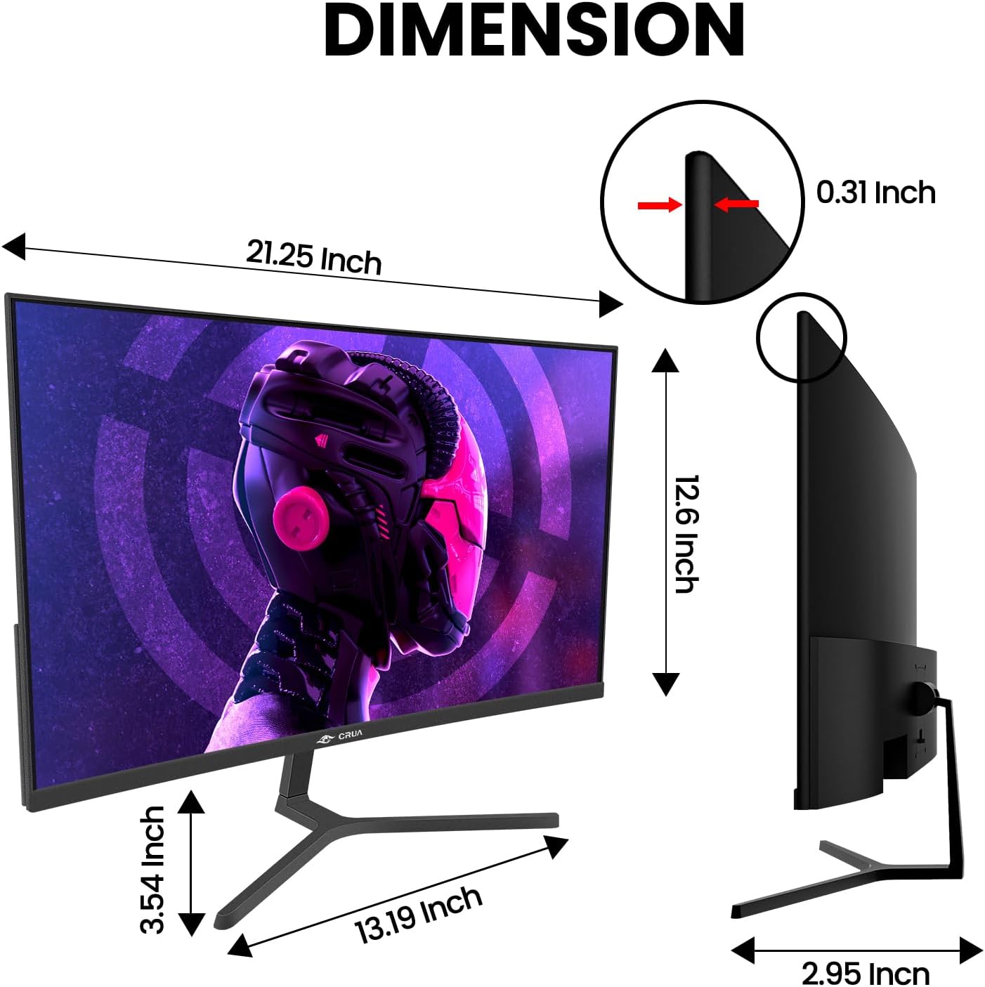 Thumbnail 5 de CRUA 24” 240Hz Curved FHD Gaming Monitor