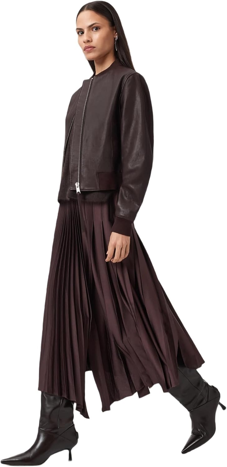 Thumbnail 3 de AllSaints Orten Bomber Jacket Veste en Cuir Femme