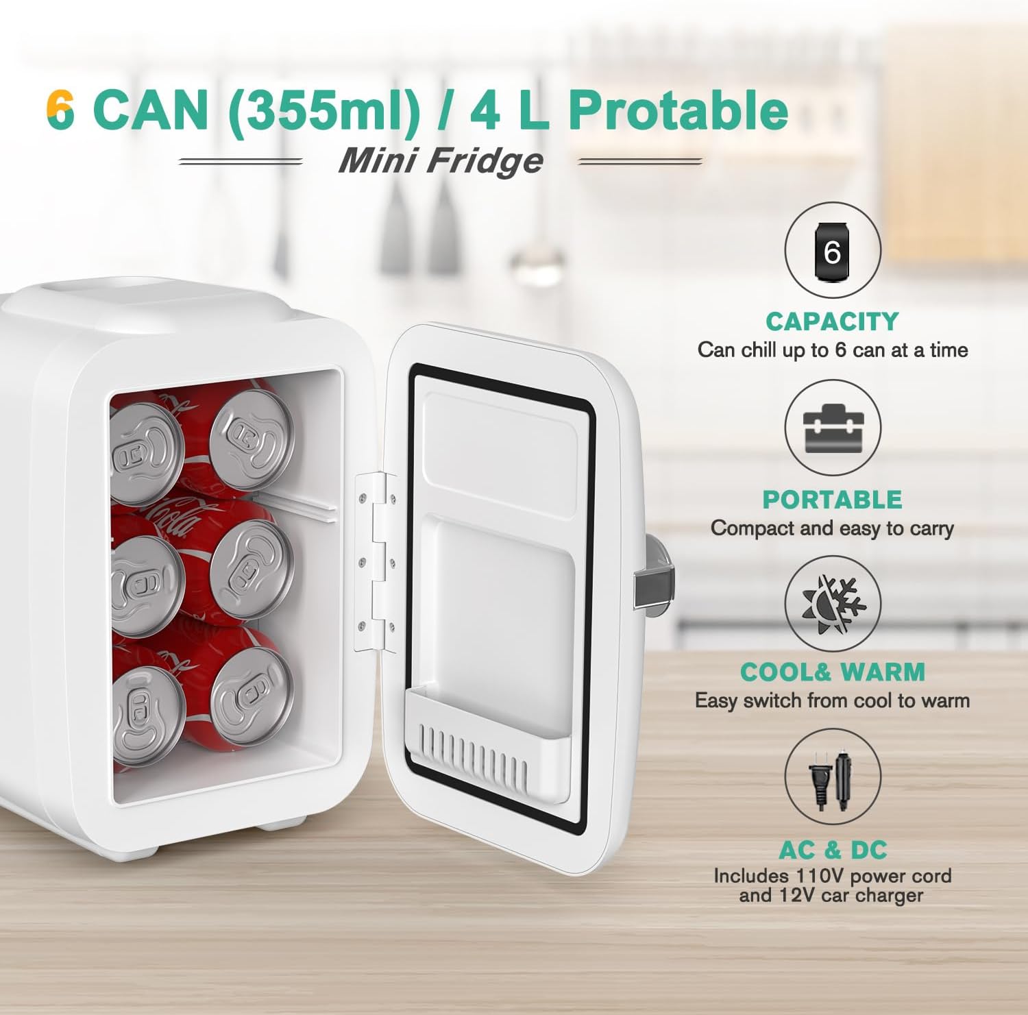 Thumbnail 2 de CROWNFUL 4L Mini Fridge Skin Care Cooler