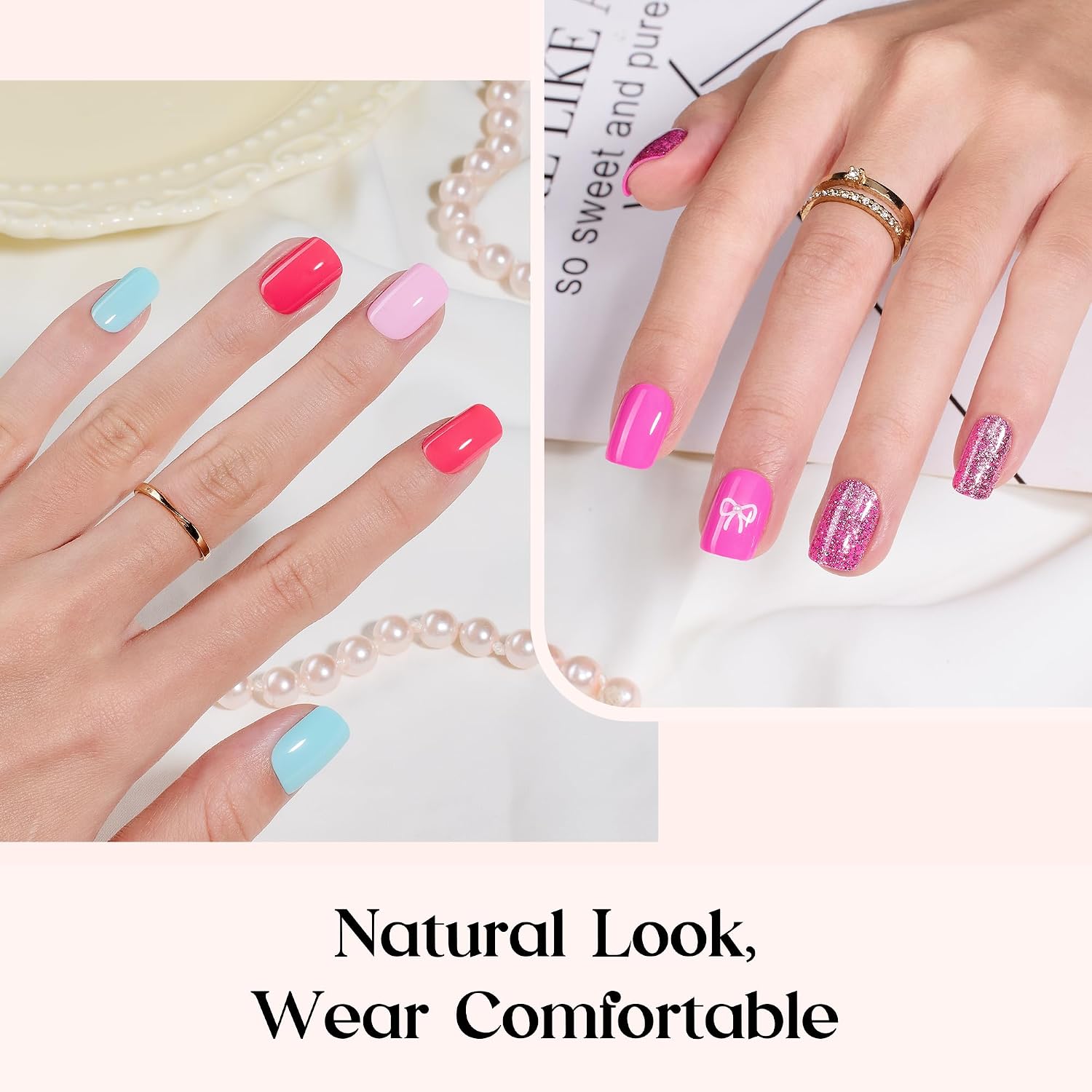 Detalle de Beetles Press-On Nails Kit, 24 Colors