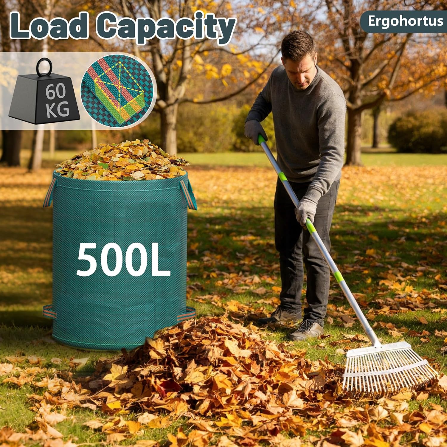 Thumbnail 5 de Ergohortus Garden Waste Bags Heavy Duty — 2 × 500L