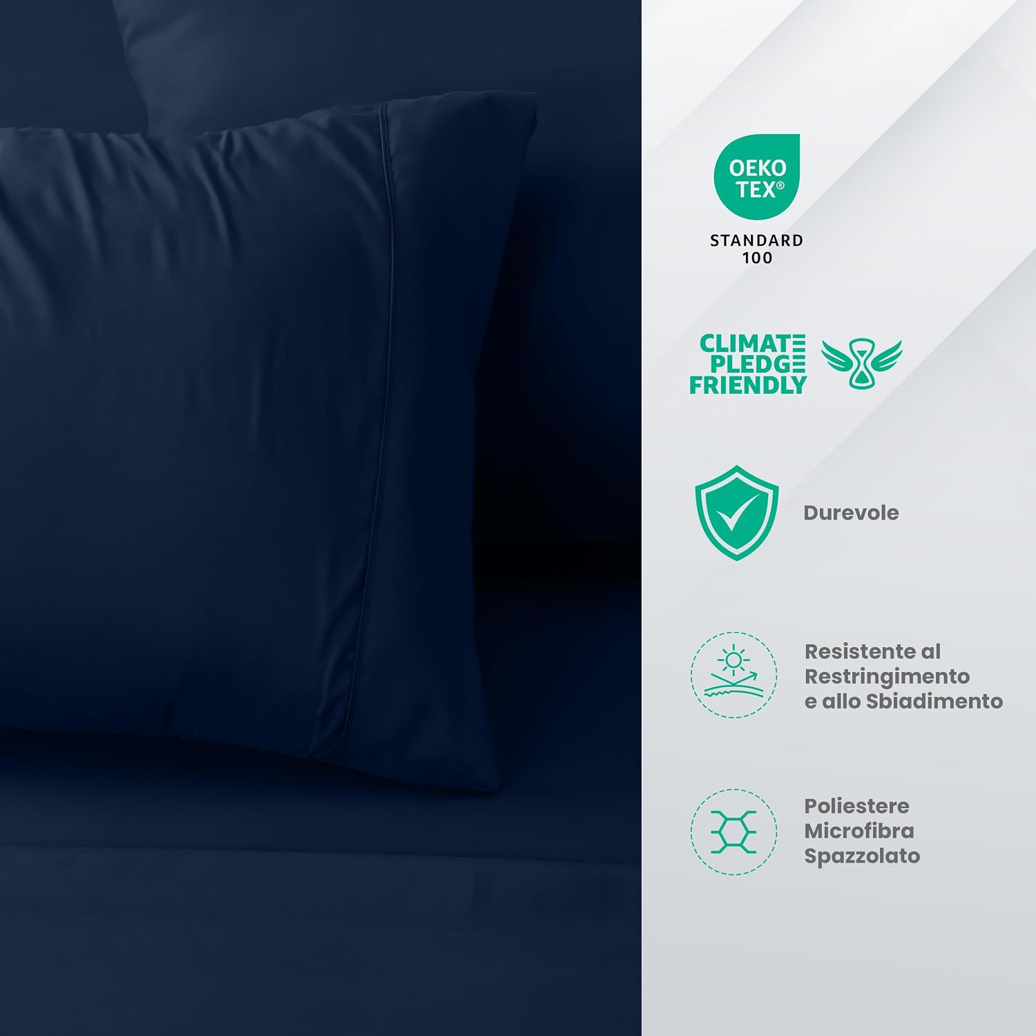 Detalle 2 de Utopia Bedding Set lenzuola matrimoniali 150x200 cm blu navy
