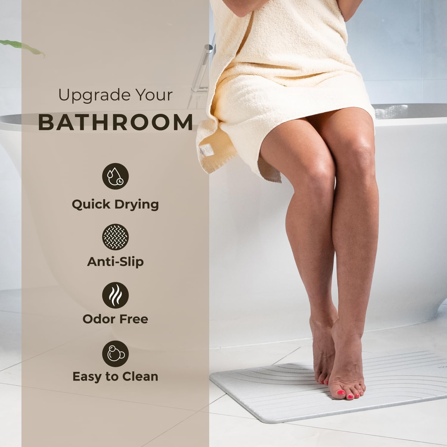 Detalle 2 de TOSORO Stone Bath Mat 23.5 x 15