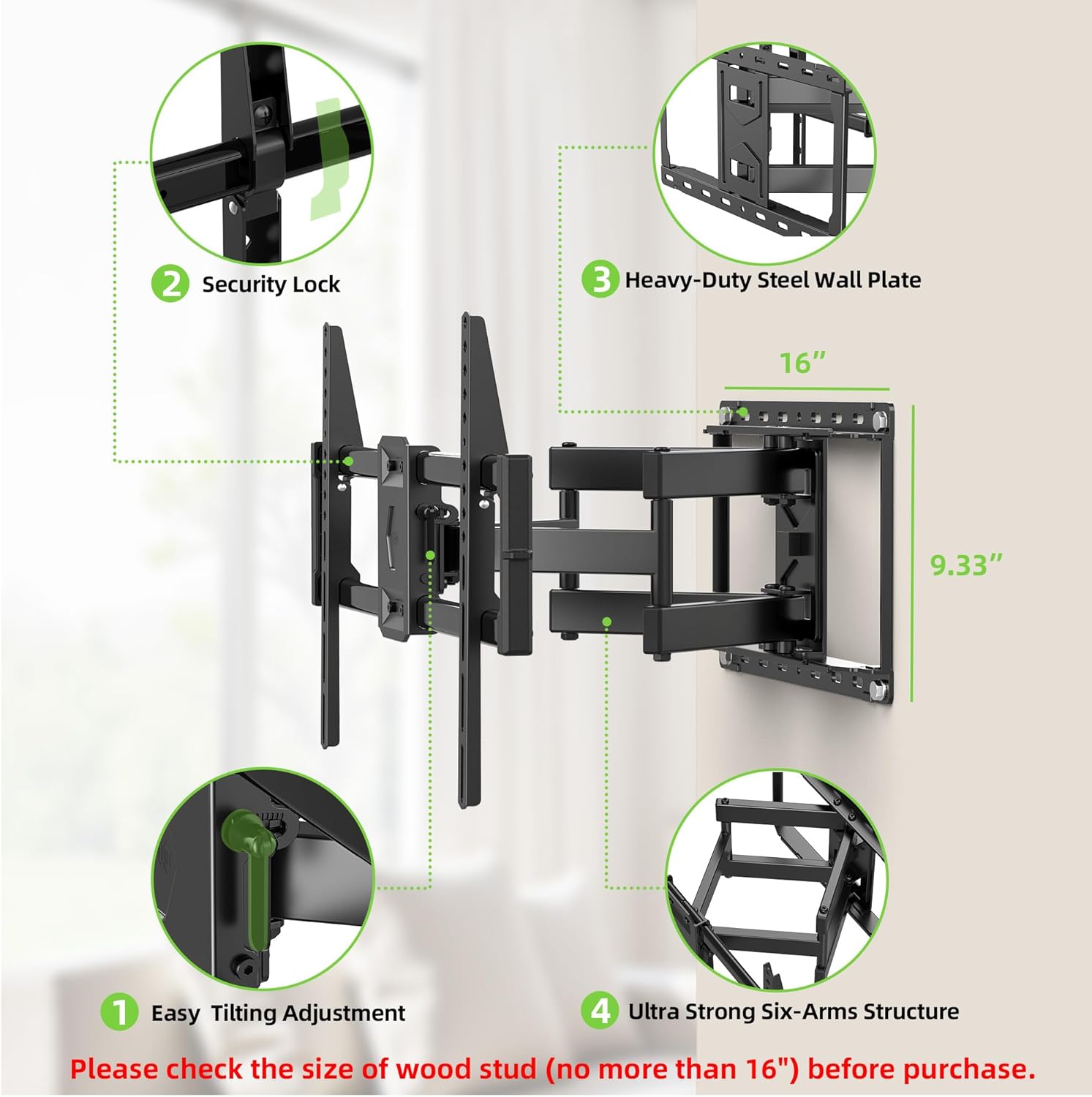 Thumbnail 3 de USX Mount Full Motion TV Wall Mount 132 lb