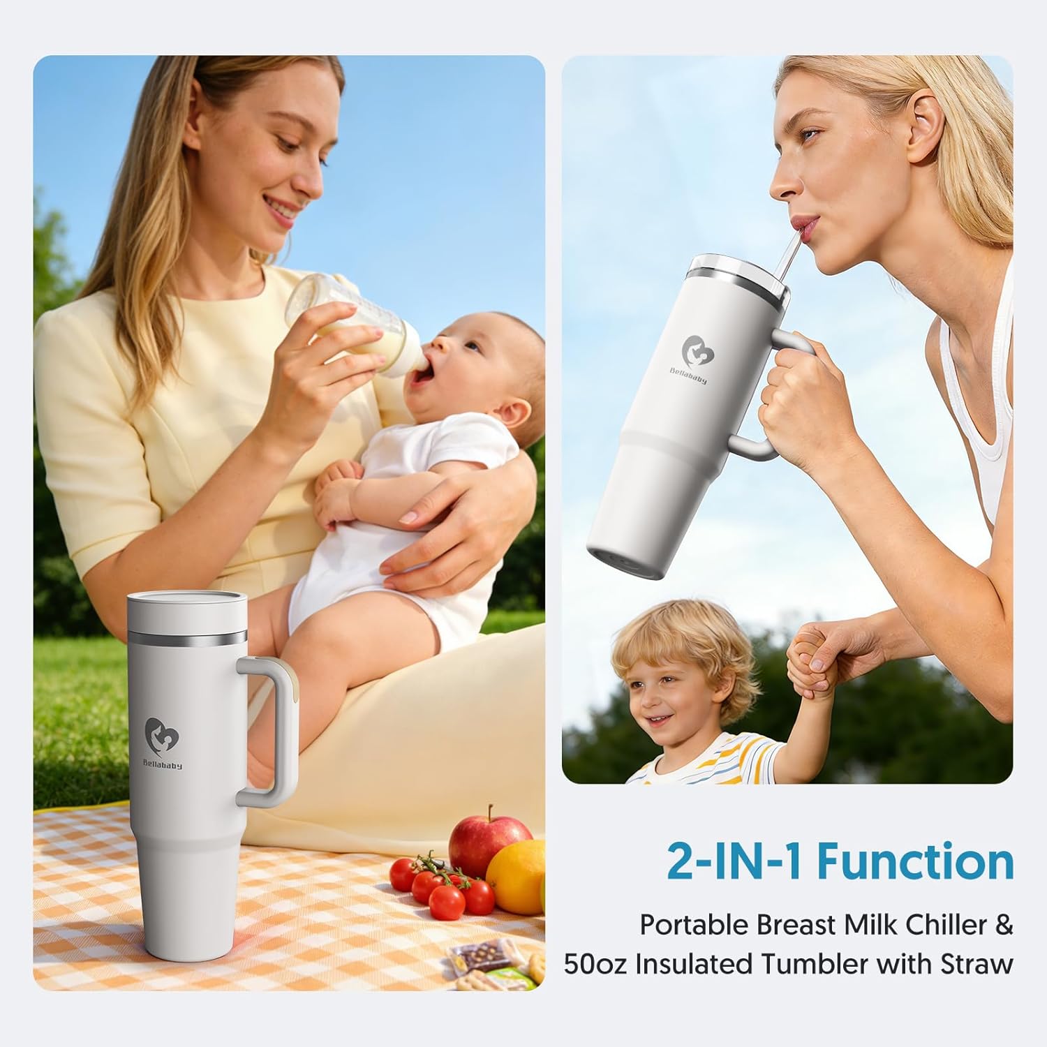Thumbnail 6 de Bellababy Portable Breast Milk Cooler for Travel with 24H+ Cooling Tube and 18oz BPA-Free Bottle (Beige)