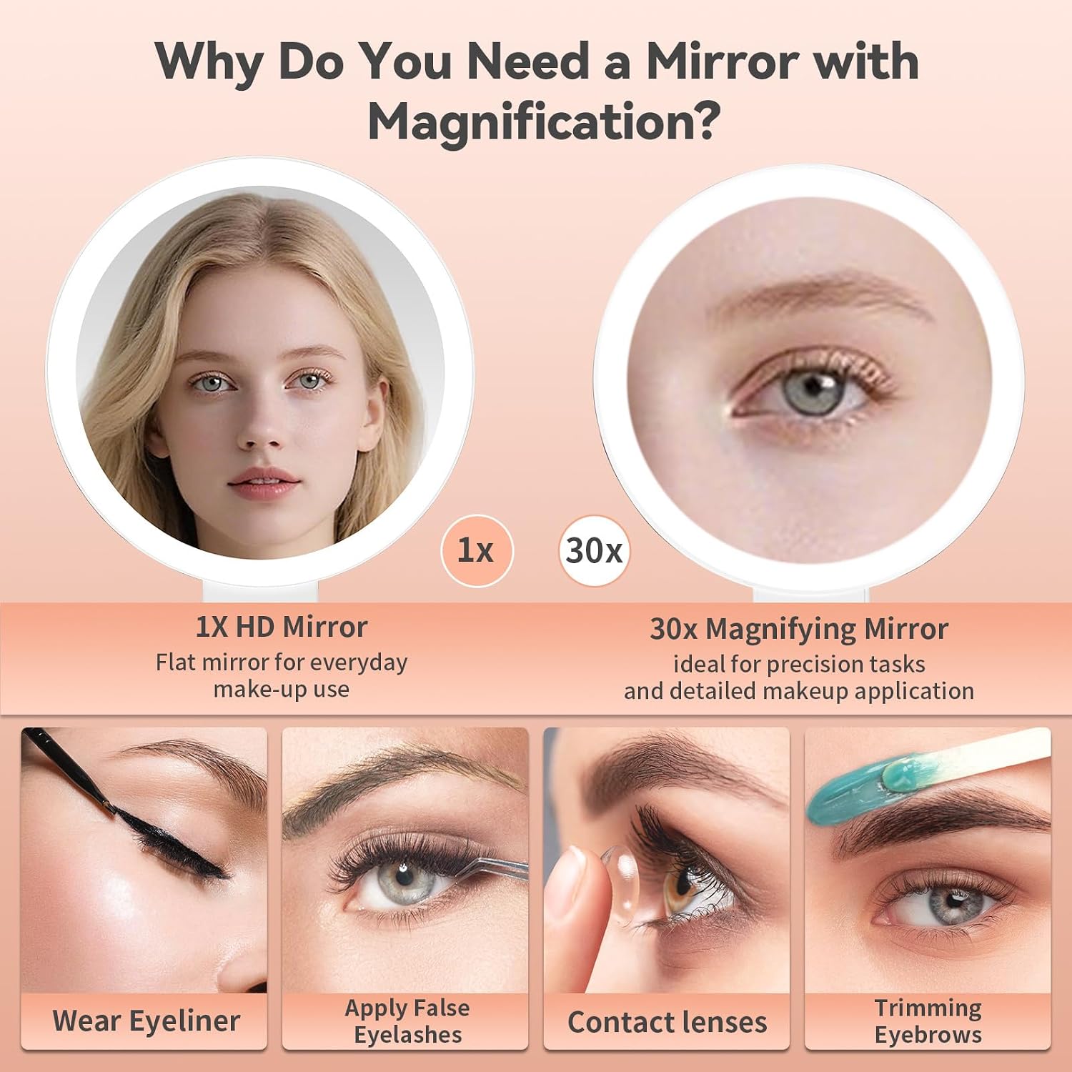 Detalle de Travel Makeup Mirror with 1X/30X Magnification