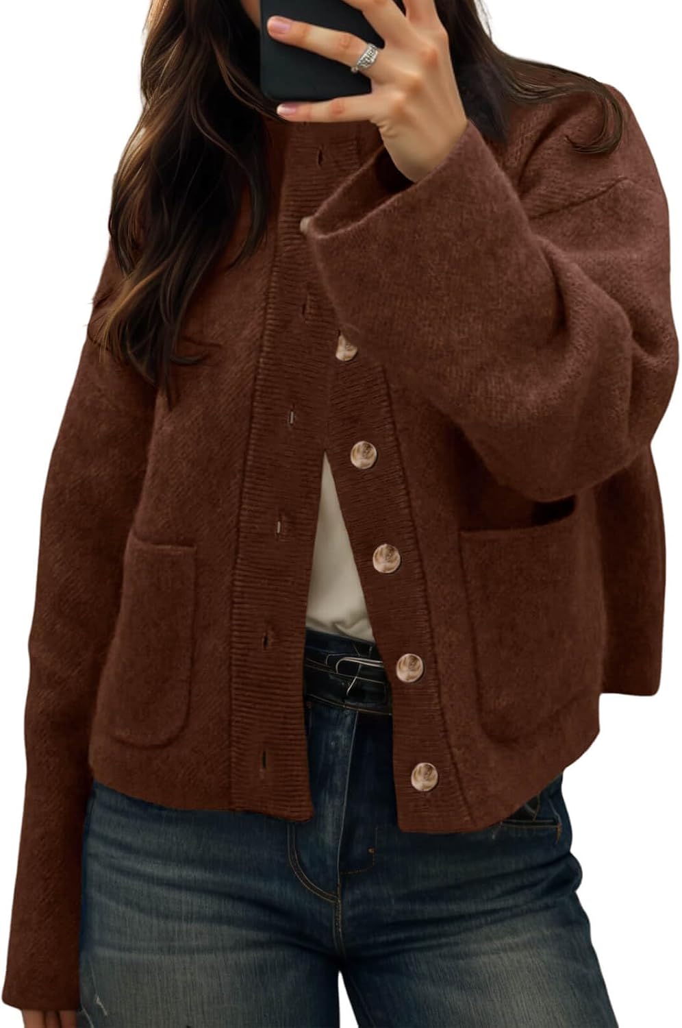 Thumbnail 5 de Cicy Bell Chunky Knit Cardigan Sweater with Pockets