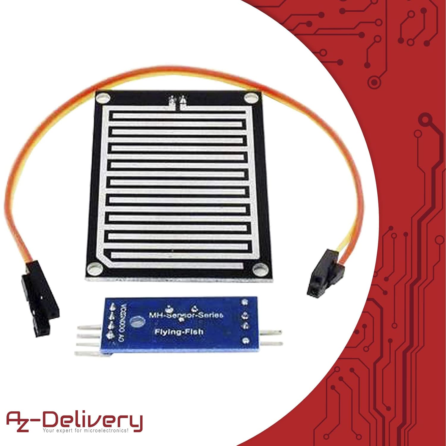 Thumbnail 1 de Modulo sensore pioggia AZDelivery per Arduino: rilevazione acqua piovana e soglie con uscita analogica/digitale