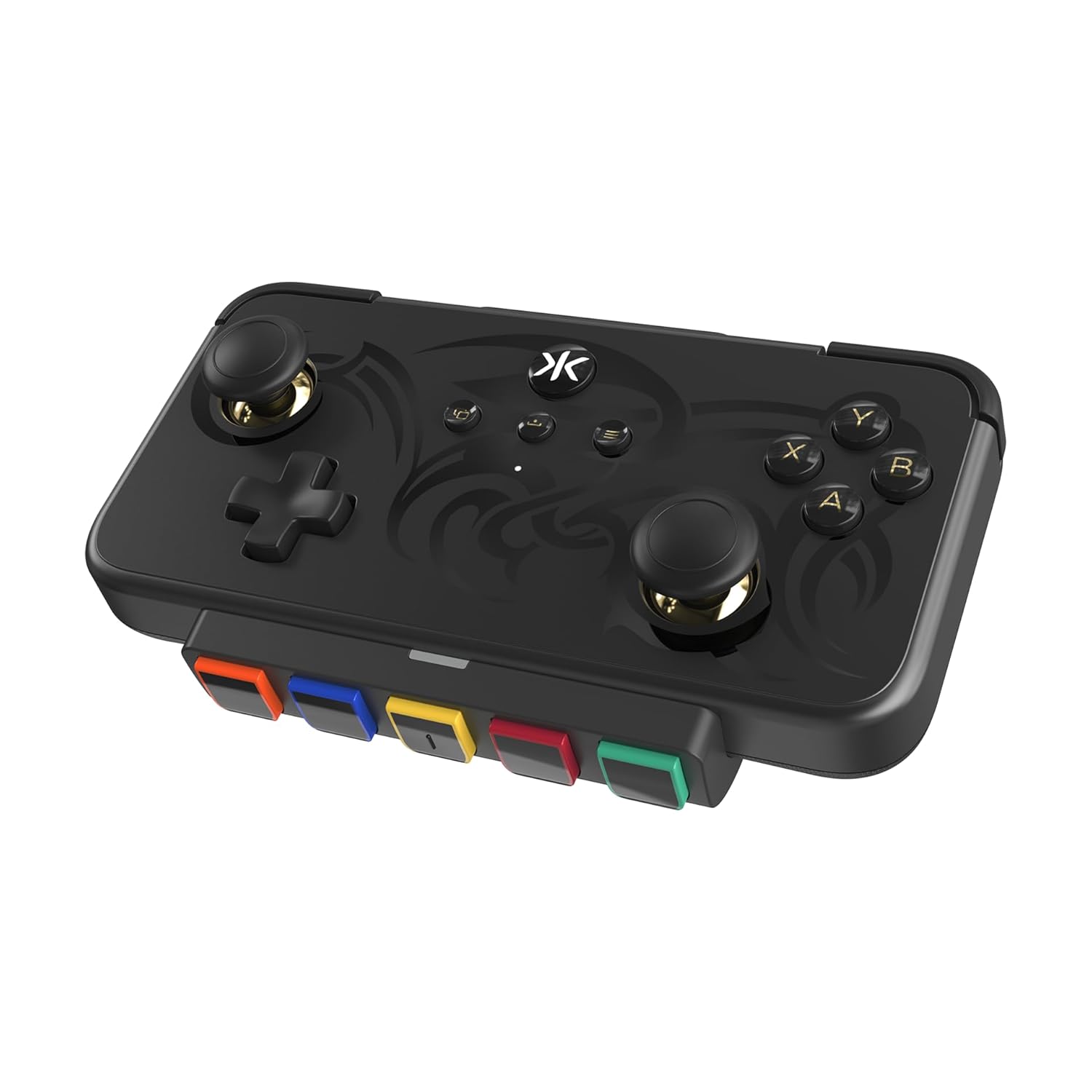 Detalle de CRKD NEO S Controller with 5-Fret Guitar Grip Attachment (Black Tribal Edition) for PC, iPhone, Android, Switch/Switch 2 & More