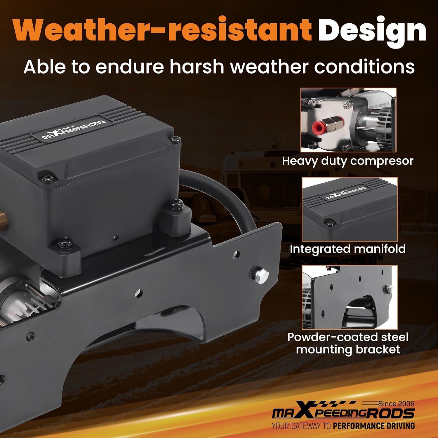 Thumbnail 4 de maXpeedingrods Wireless On Board Air Compressor System with App & Remote – 120 PSI Heavy Duty Kit