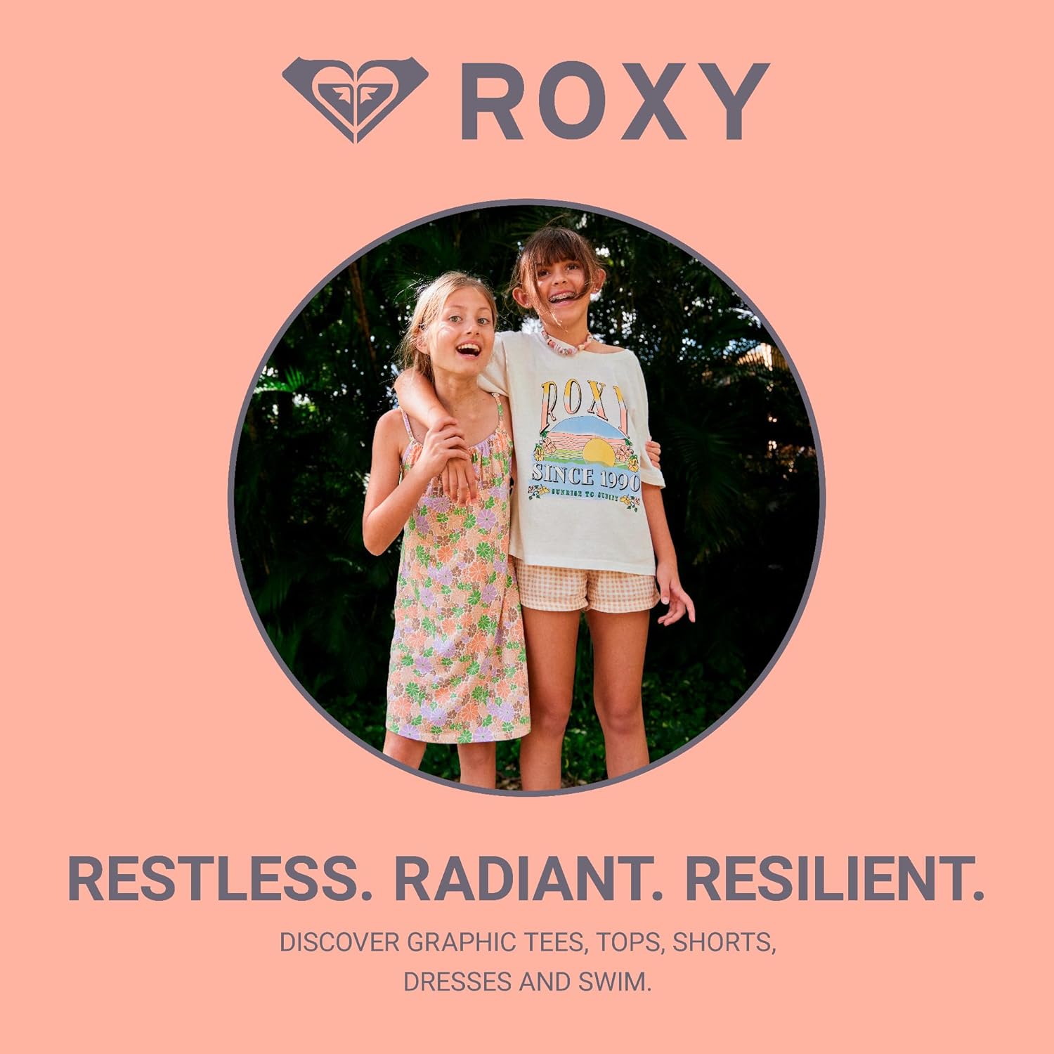 Thumbnail 6 de Roxy Girls' Two-Piece Bikini Swimsuit Set with UPF 50+ Sun Protection