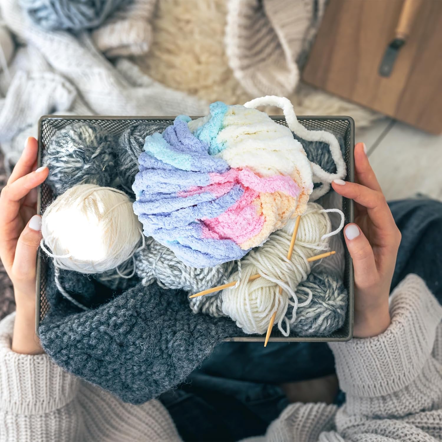 Thumbnail 4 de Chunky Yarn 250g x2 Super Chunky Cotton Candy 🧶