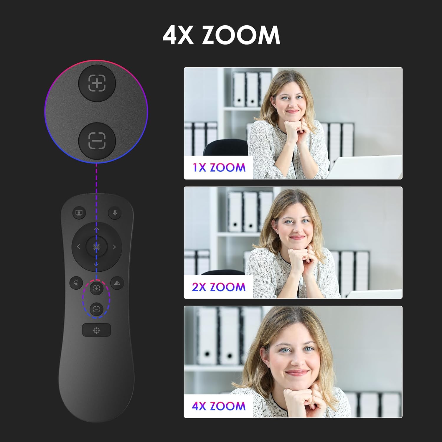 Thumbnail 4 de VIZOLINK Webcam 4K con Micrófonos y Zoom