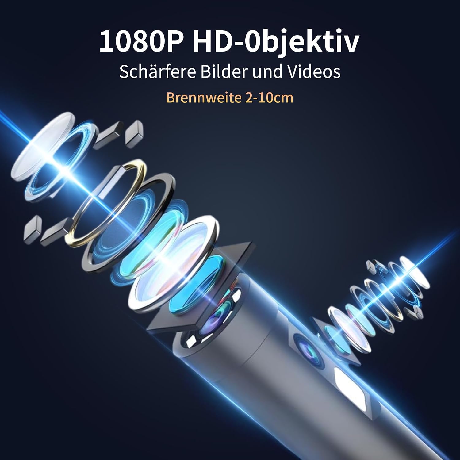Detalle de AOPICK Dual-Lens Endoskopkamera mit Licht (8 mm, IP67) und 4,3" IPS-Bildschirm – 1080P HD für Rohr- und Kanäleinsichten