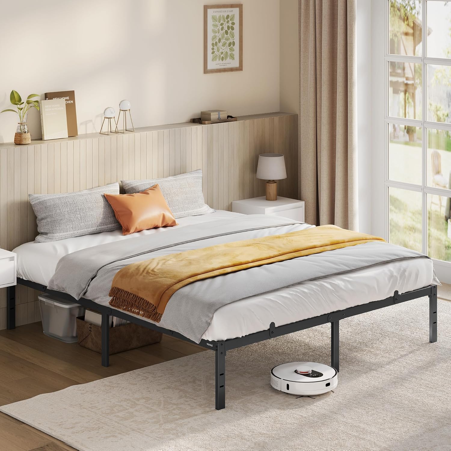 Thumbnail 6 de VASAGLE RMB130BD01: Struttura Letto Matrimoniale in Metallo 120x190 cm, Nero Inchiostro