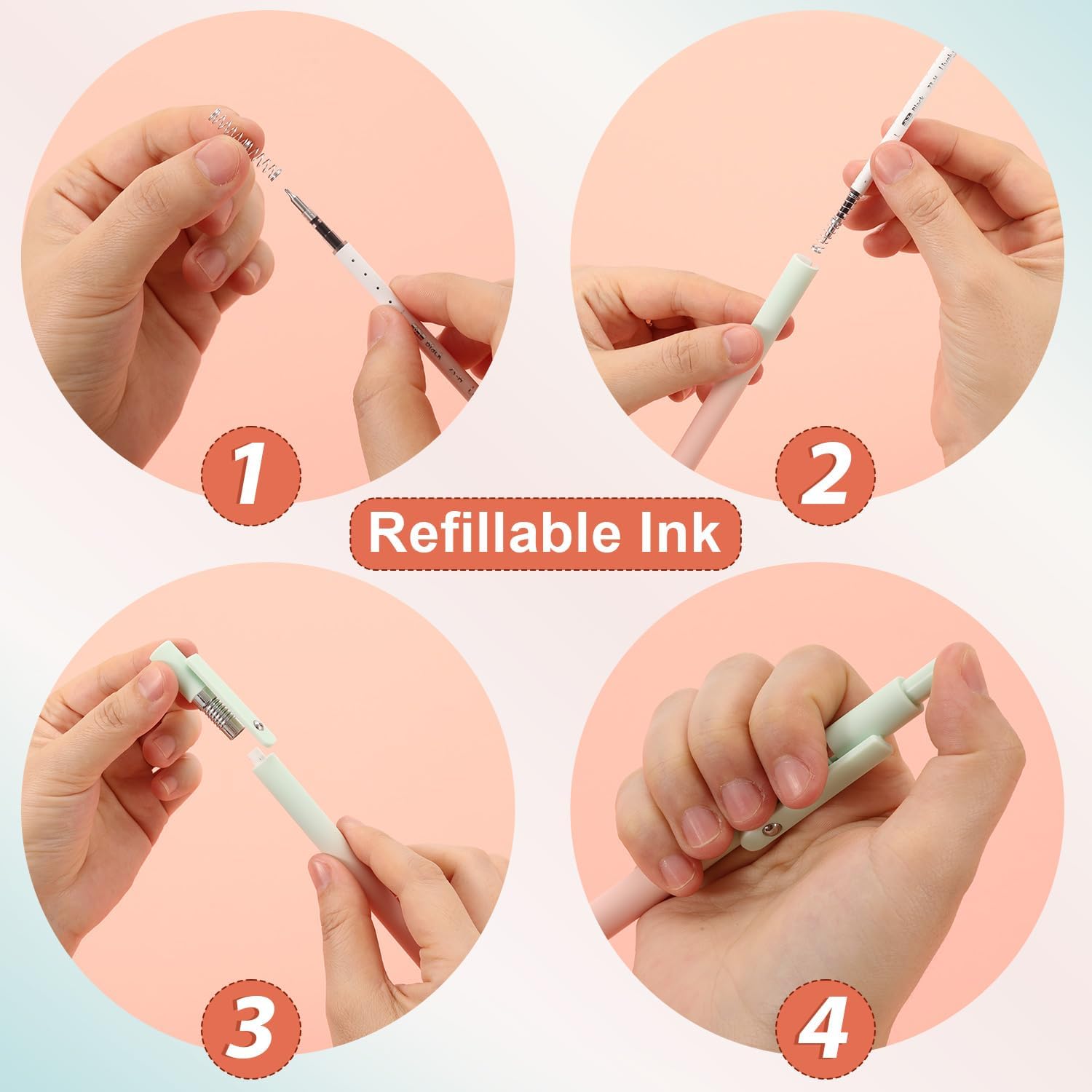 Thumbnail 5 de FIOVER Gelstifte mit schwarzer Tinte, 0,7 mm mittlere Spitze (5 Stück) – glatt schreiben, schnell trocknend