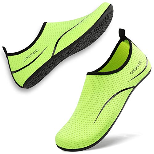 Detalle 2 de Sixspace Badeschuhe Damen und Herren – Wasserschuhe mit rutschfester Sohle, Grün (EU 38)