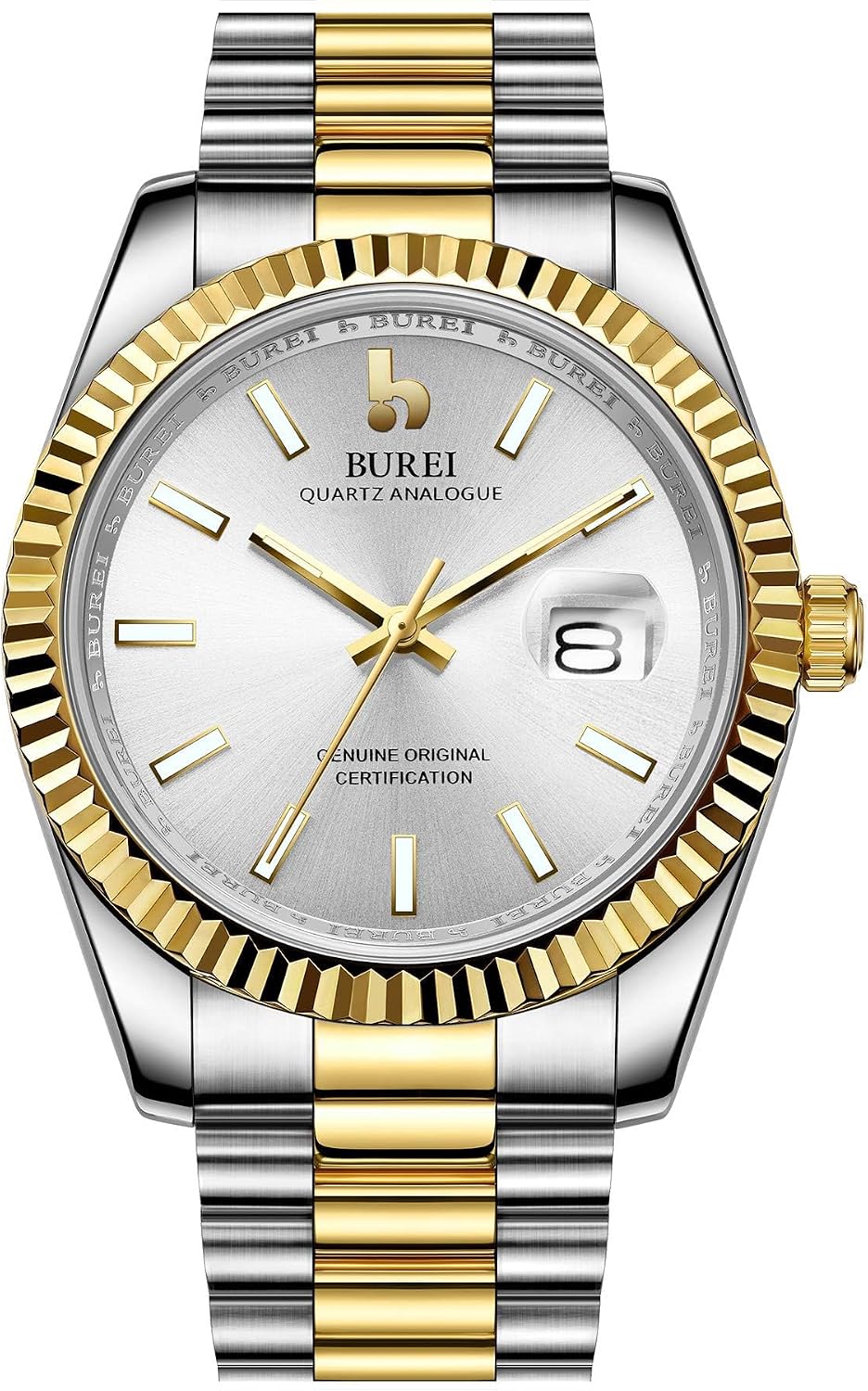 Detalle de BUREI Luxus Herrenuhr Datumsanzeige
