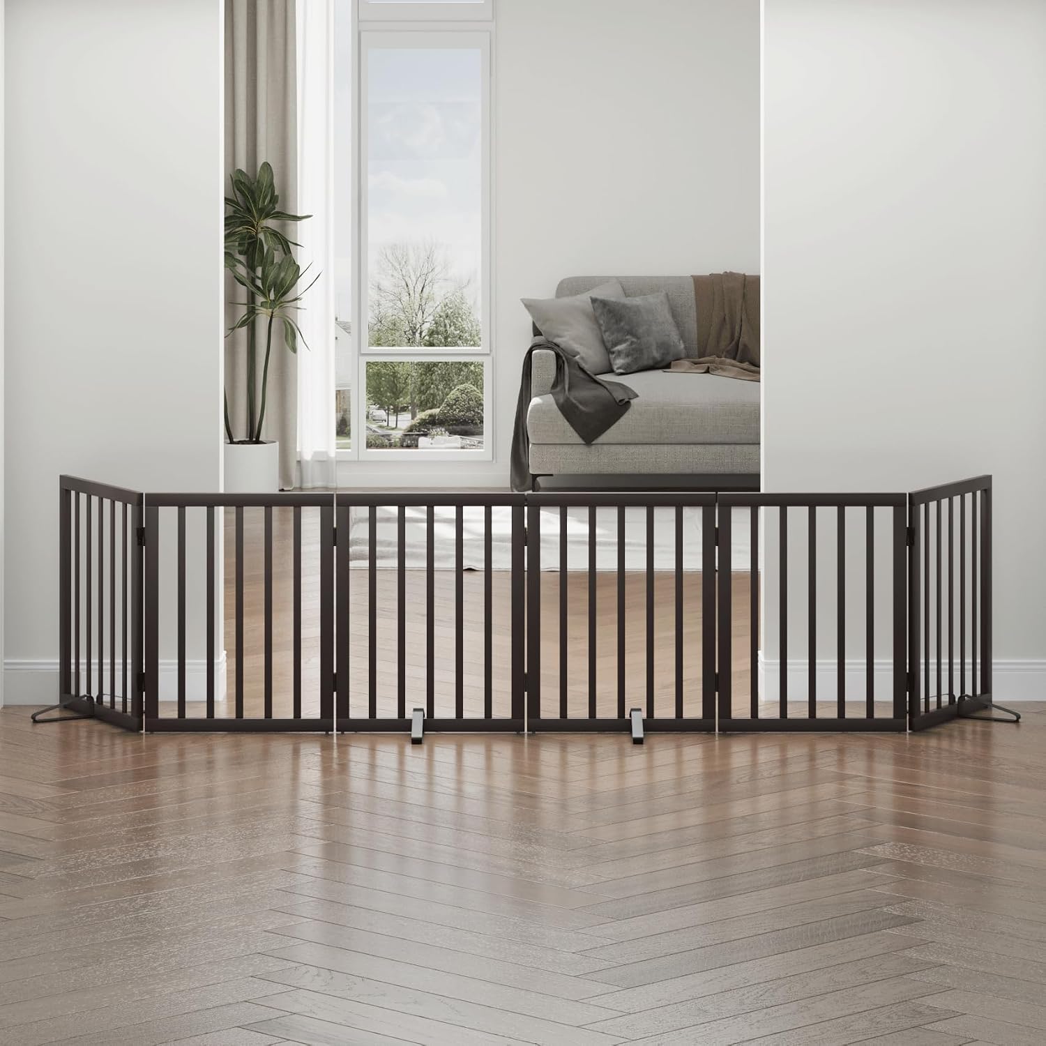 Detalle de Dog doorways gate 6-panel, foldable