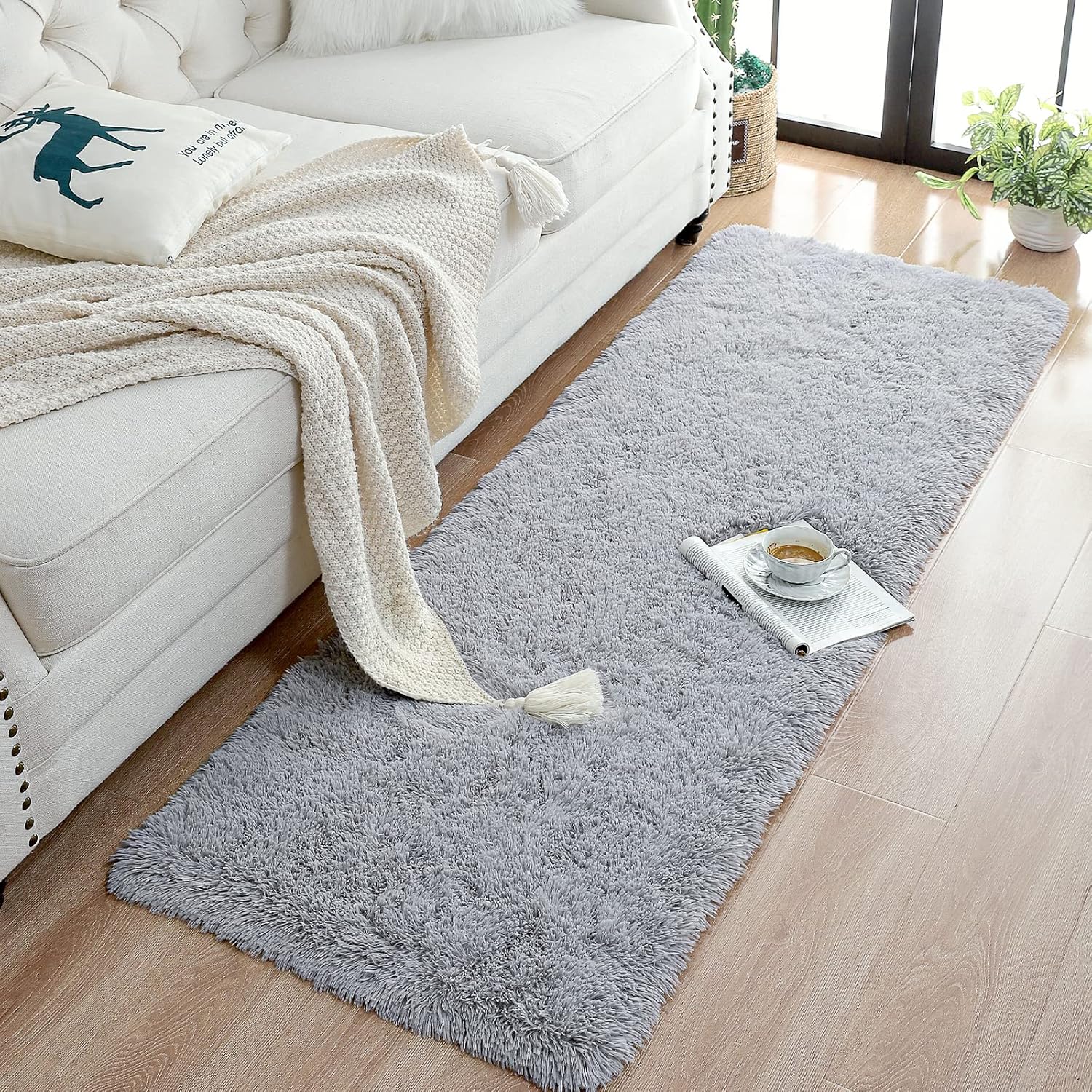 Thumbnail 4 de Chicrug Soft Runner Rug 2x6 Feet, Grey