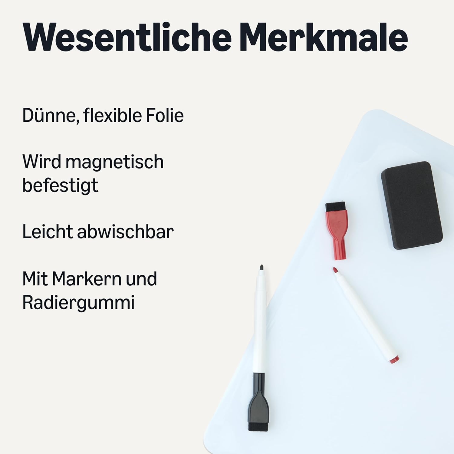 Detalle 2 de Amazon Basics Whiteboard magnetisch 33 x 50 cm đ