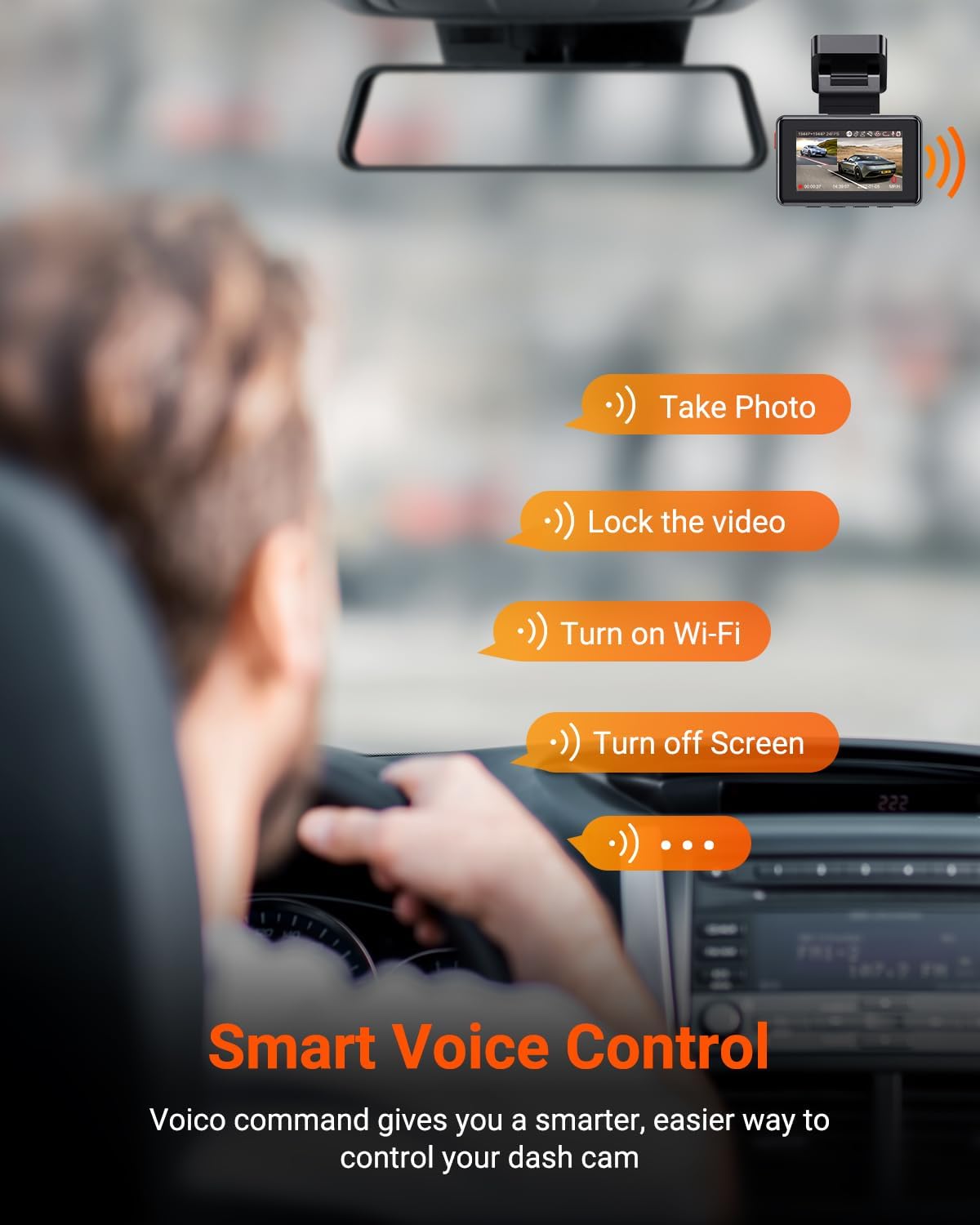 Thumbnail 5 de Vantrue E2 Dash Cam Front and Rear — 2.7K + 2.7K Dual Dash Camera