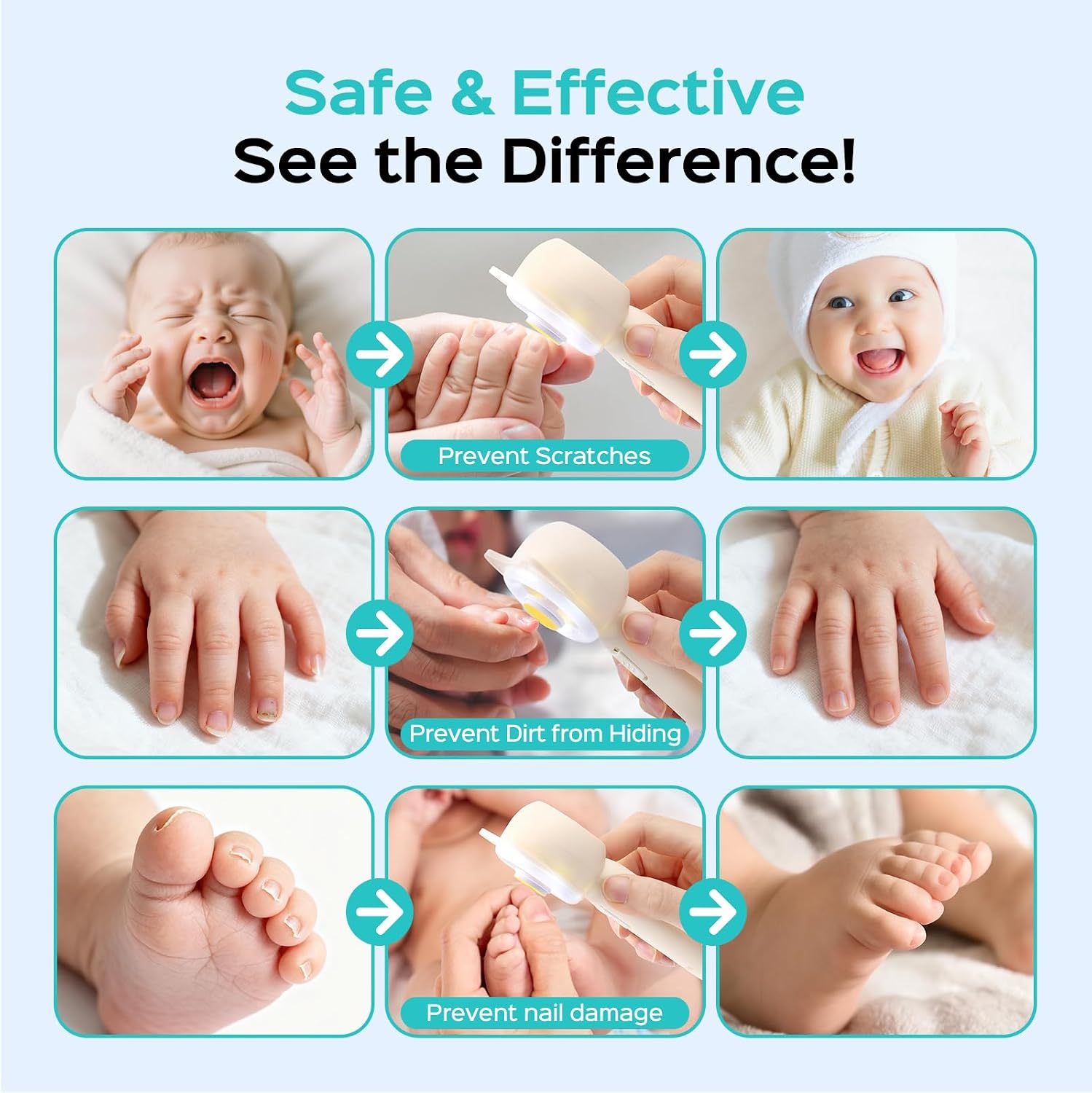 Thumbnail 6 de COSLUS Baby Nail File Electric 16‑in‑1